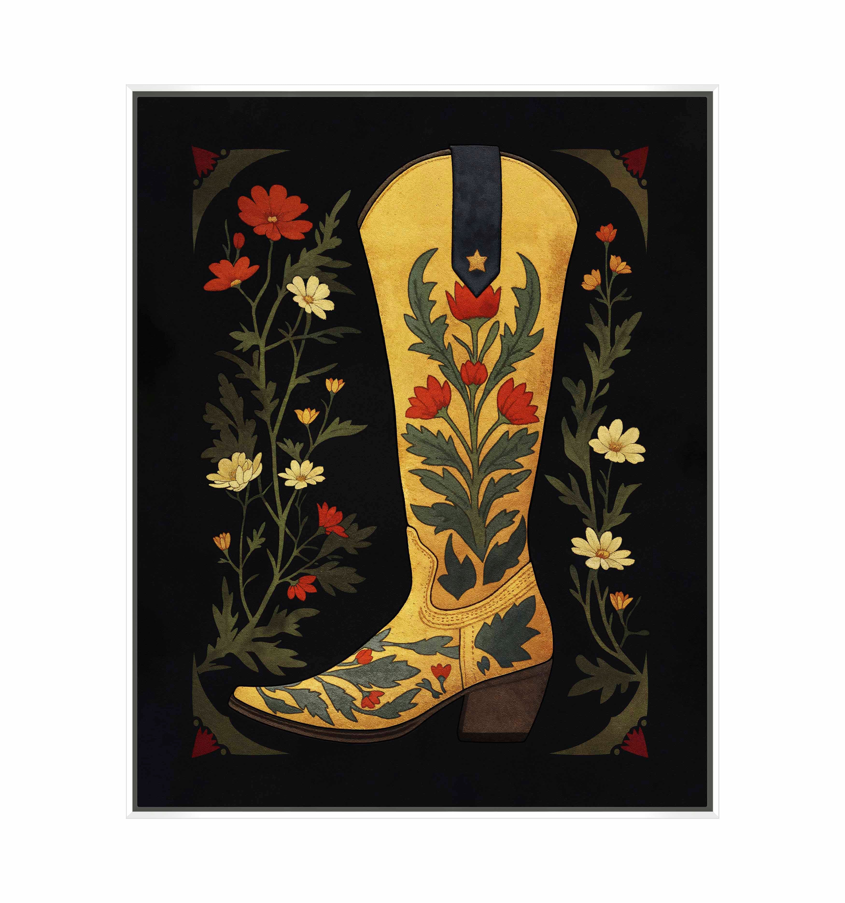 Frontier Floral Gallery Wrapped Canvas Wall Art - Handmade Modern Home Decor for Living Room, Bedroom & Office | Ready to Hang