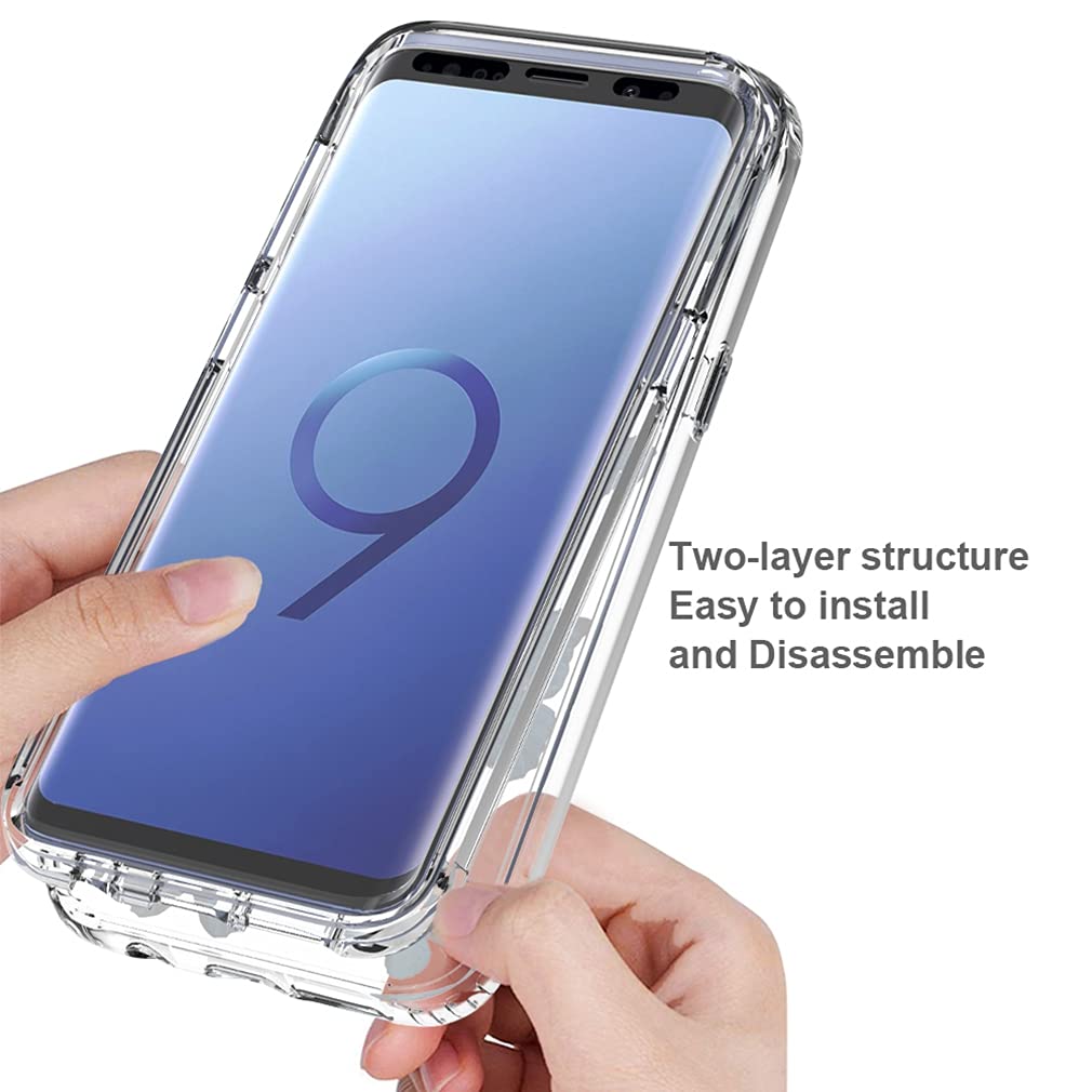 Samsung Galaxy S9 Case for Women - Shockproof Clear Floral TPU Slim Protective Cover with Full Body Armor (Butterfly Design) - Perfect for Everyday Use, Travel & Outdoor Activities