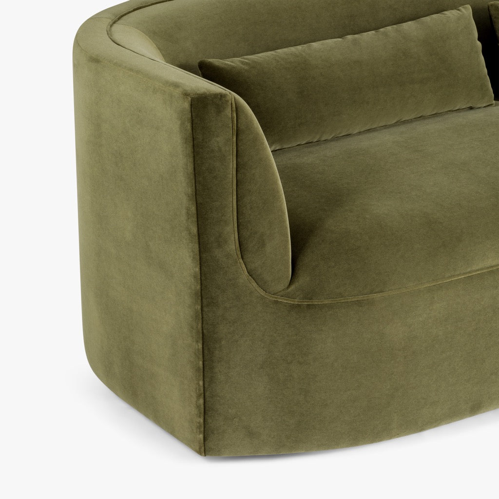 Santo Sofa Valdese Banks Velvet Balsam - Luxurious Velvet Upholstered Modern Living Room Couch for Home & Office Decor | Perfect for Lounging, Entertaining & Relaxing in Style