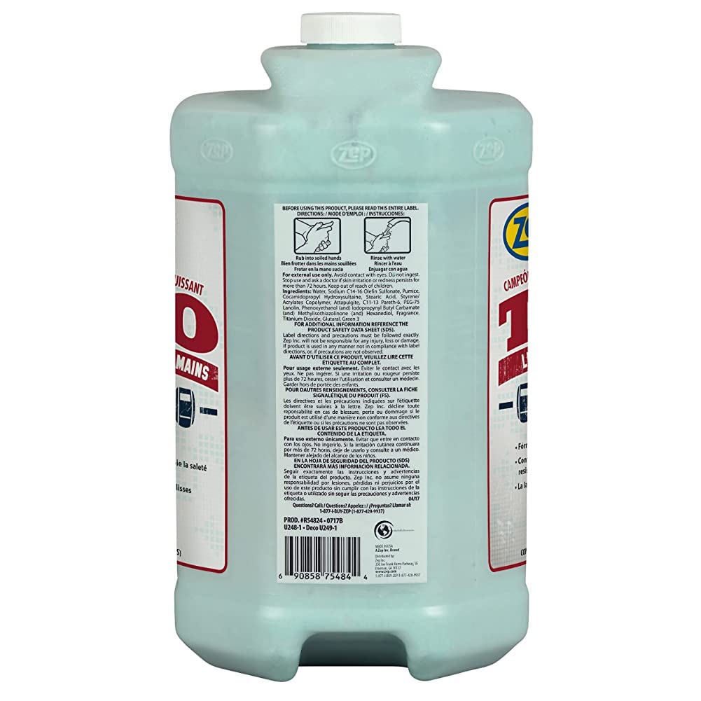 Zep TKO Heavy-Duty Industrial Hand Cleaner - 1 Gallon (Case of 4) - Professional-Grade Degreaser for Mechanics, Auto Shops & Construction Workers - Includes Dispenser for Easy Use in Garages, Workshops & Job Sites