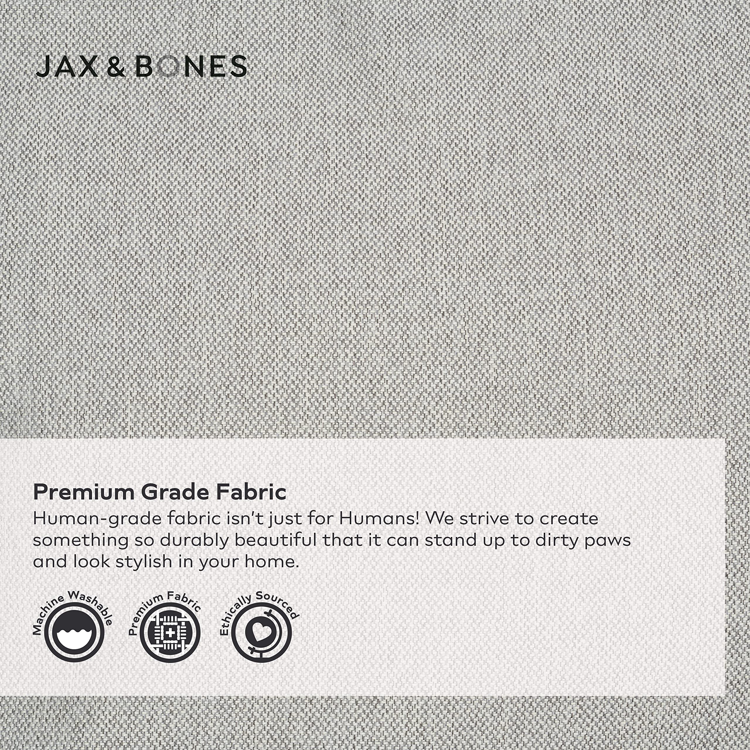 Jax & Bones Machine Washable Dog Bed with Heavy Duty Bolstered Sides - Medium Grey Pet Mat (32