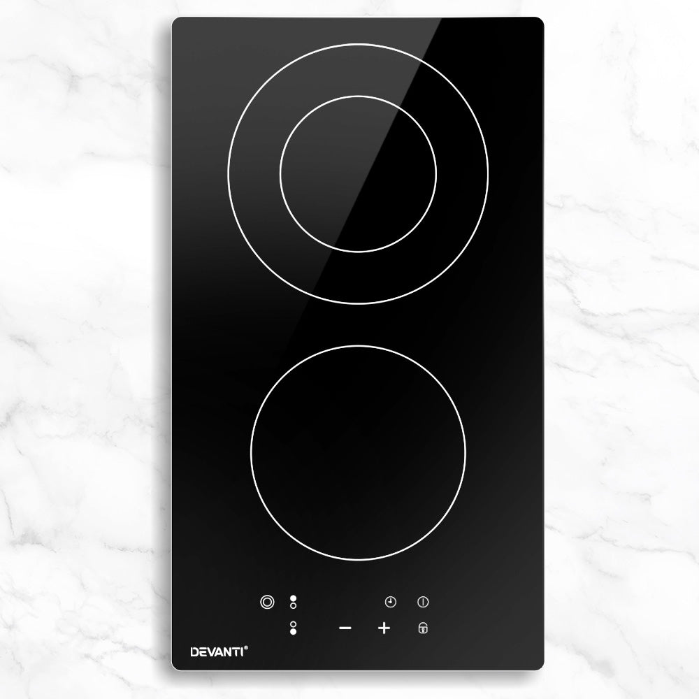 Devanti 30cm Electric Ceramic Cooktop - Fast Heating, Energy Efficient Stove for Modern Kitchens | Perfect for Baking, Boiling & Everyday Cooking