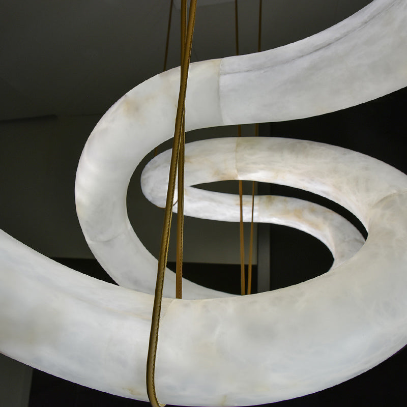 Merlin Scarlett Designer Alabaster Pendant Light - Modern Inspired Chandelier for Dining Room, Kitchen Island & Living Room | Elegant Ceiling Lighting Fixture
