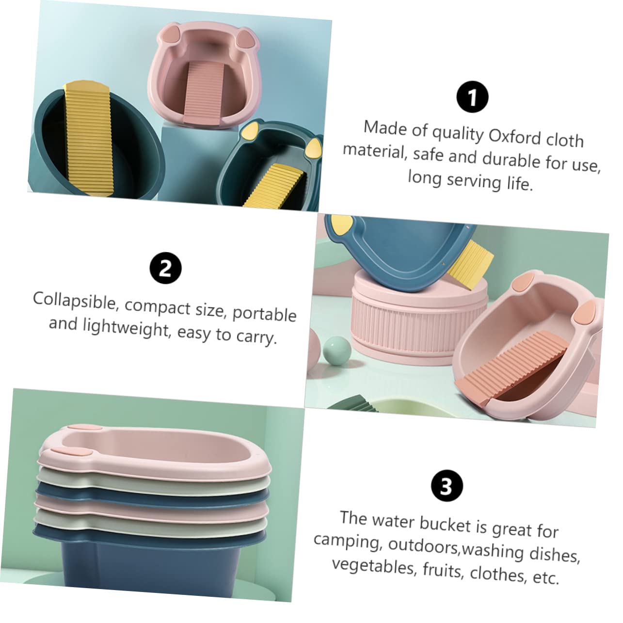 Mobestech Mini Washboard Basin - Large PP Hand Wash Board for Laundry, Clothes & Baby Items | Portable Washing Tool for Travel, Camping & Home Use
