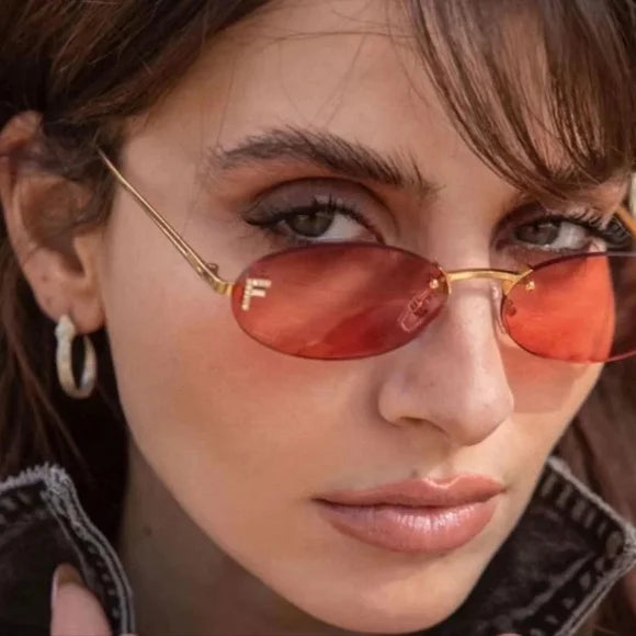 Fendi First FE4075US Red Rimless Sunglasses for Women - Luxury Designer Shades for Summer, Travel & Outdoor Activities