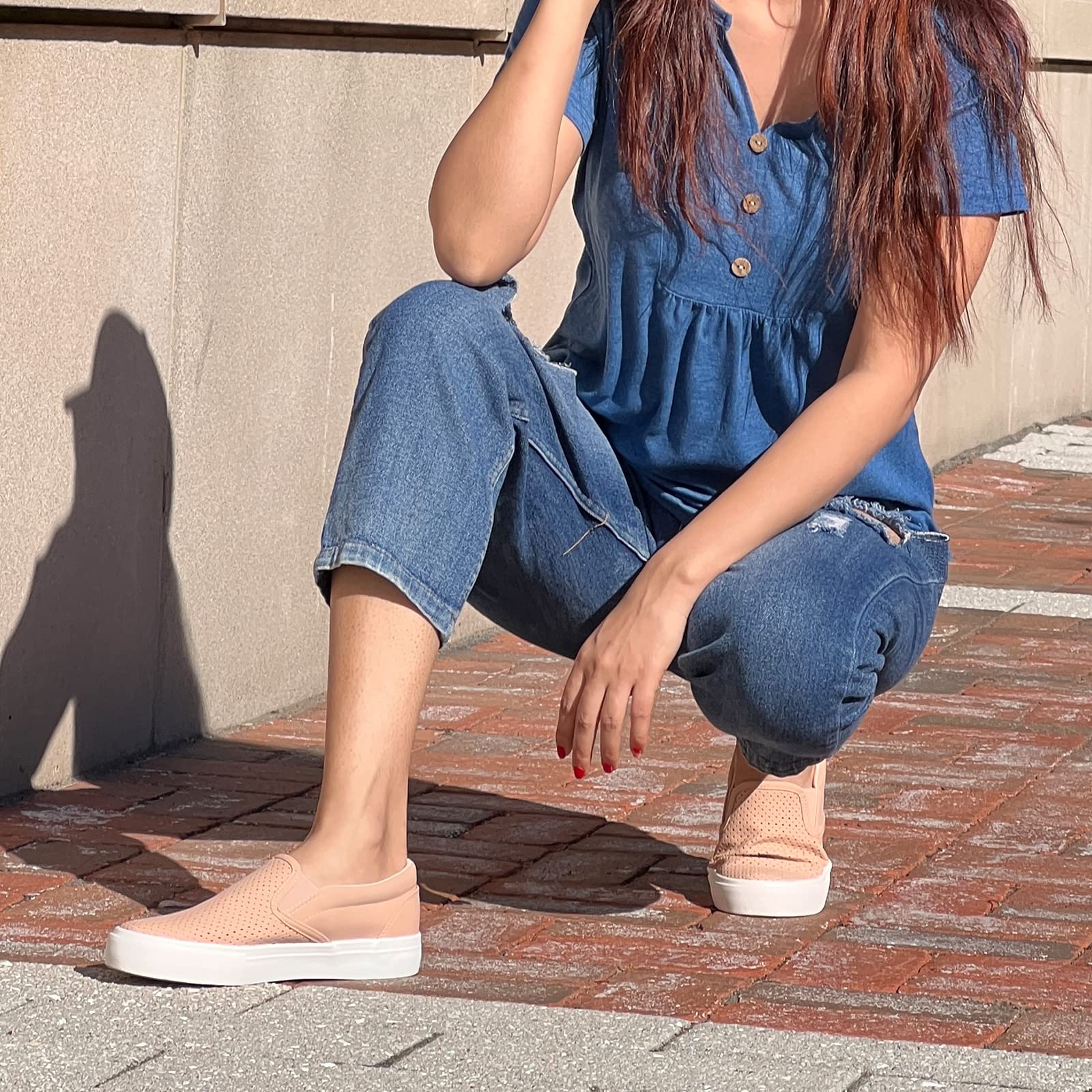 JENN ARDOR Women's Slip-On Sneakers - Comfortable Walking Shoes for Women | Fashion Casual Flats for Everyday Wear | Perfect for Work, Travel & Running Errands