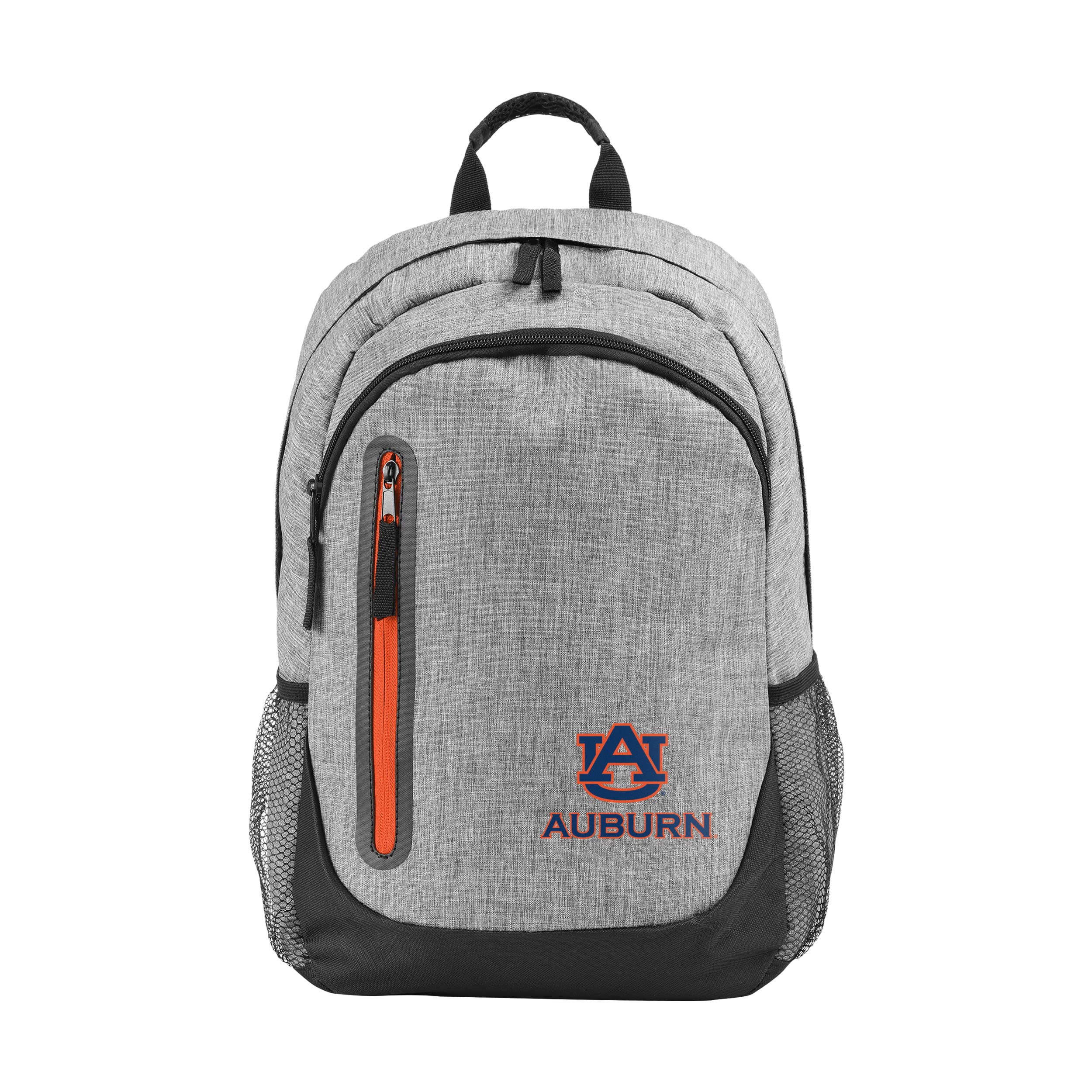FOCO Auburn Tigers NCAA Heather Grey Bold Color Backpack - Durable College Bookbag for School, Travel & Game Day - Perfect for Students & Fans