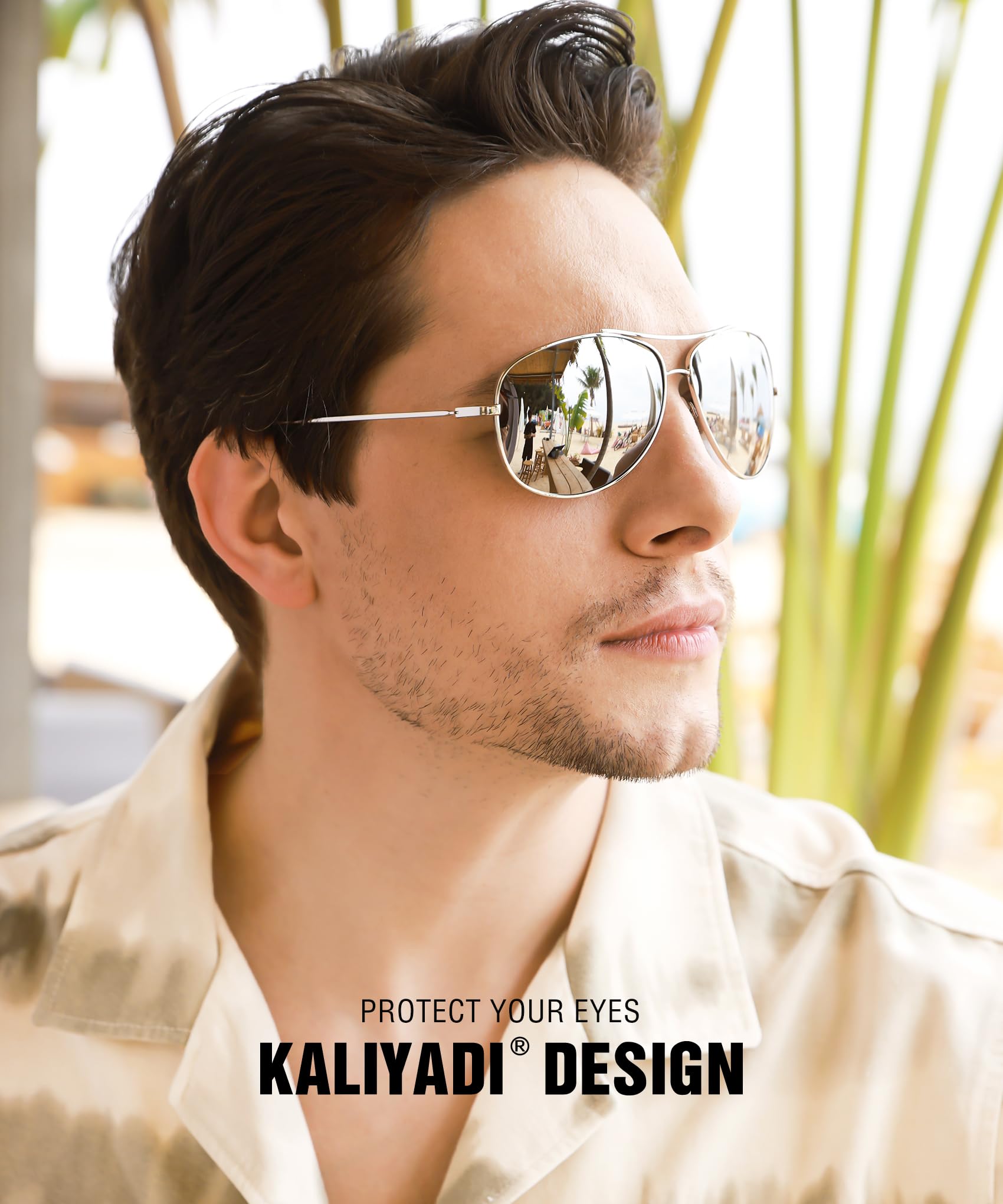 KALIYADI Polarized Aviator Sunglasses for Men & Women - Lightweight UV400 Protection Sun Glasses for Driving, Outdoor Sports & Fashion