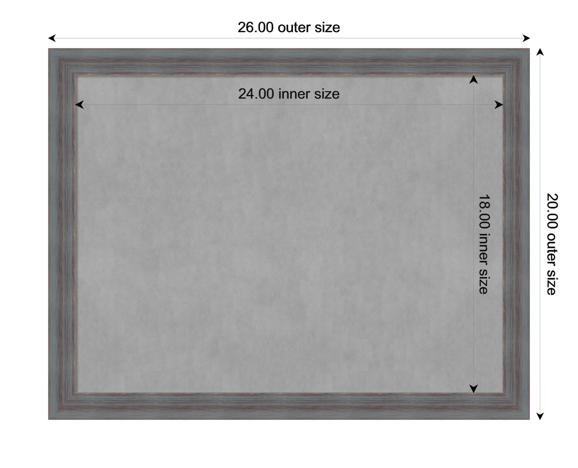 Amanti Art 20x26 Inch Blue Framed Magnetic Vision Board - 100% Metal Sheet for Office Decor, Home Organization & Kids Room - Perfect for Displaying Notes, Photos & Magnets in Kitchen, Mudroom or Workspace