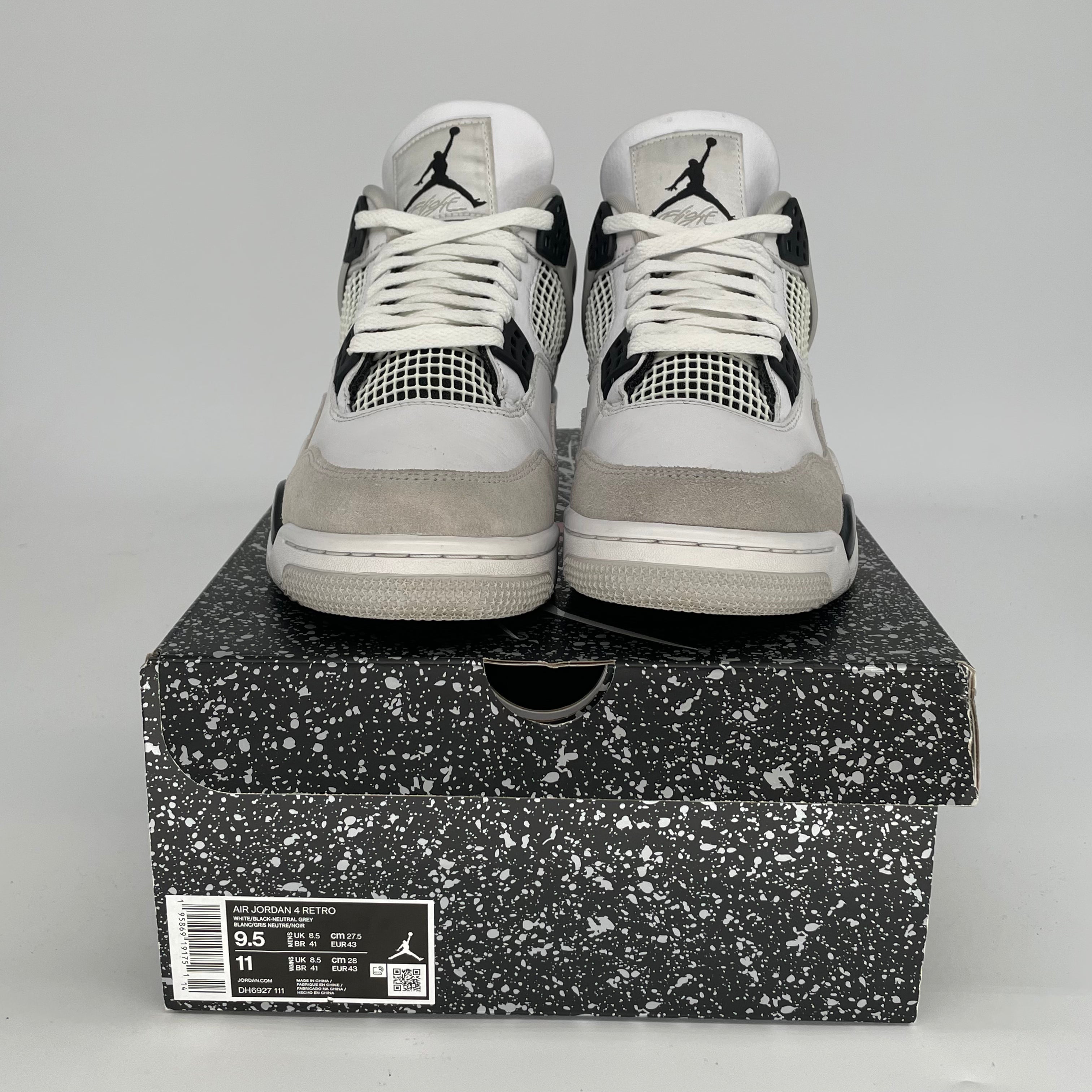 AIR JORDAN 4 MILITARY BLACK MEN'S SNEAKERS - SIZE 9.5/11W (DH6927-111) - Retro Basketball Shoes for Streetwear & Casual Outfits