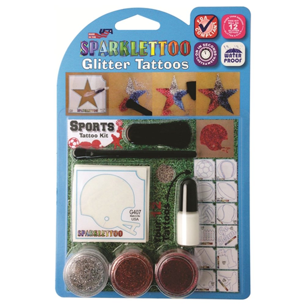 Vibrant Ruby Red Face Paint & Tattoo Kit with Glitter - Perfect for Sports Events, Halloween Costumes & Festival Body Art