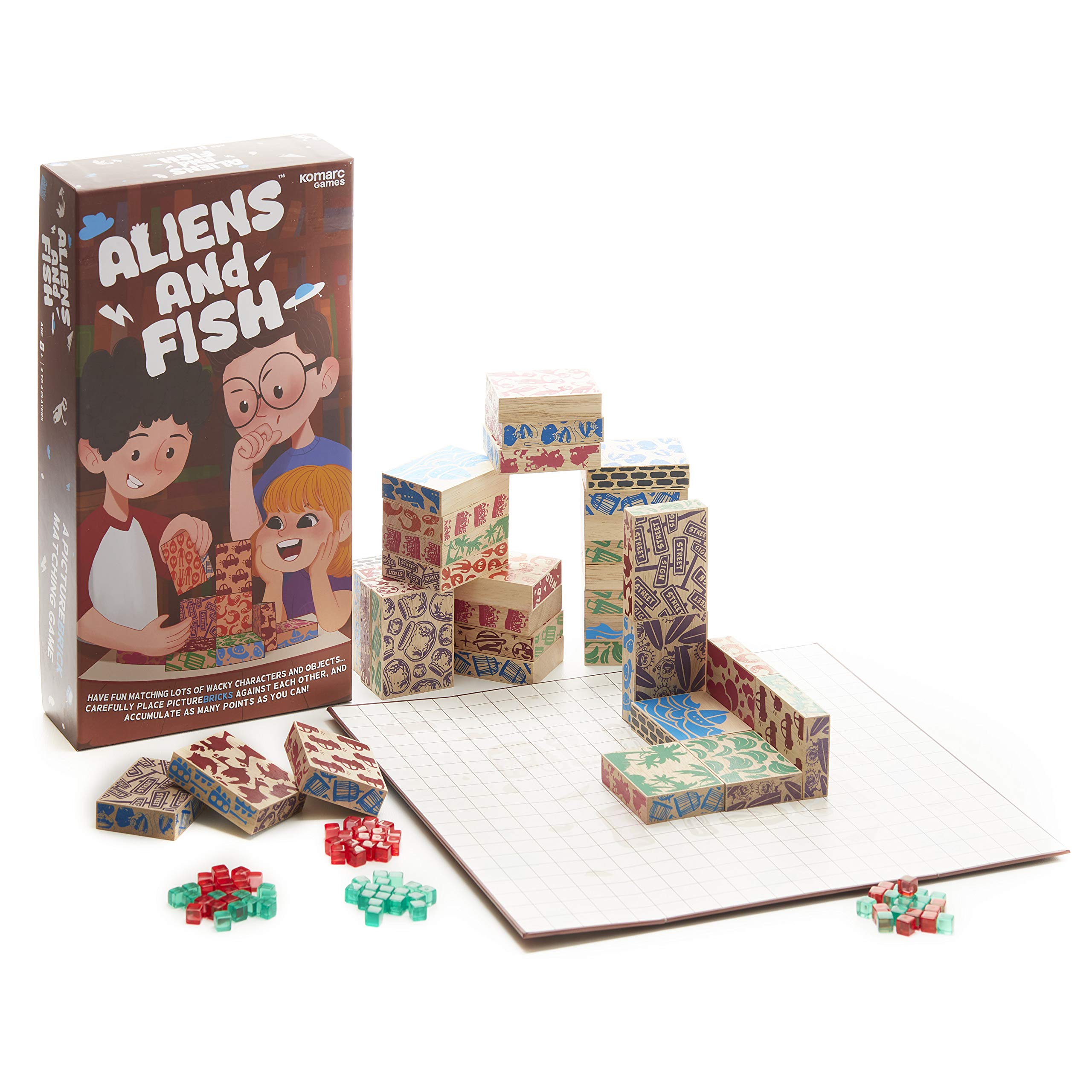 Alien & Fish Strategy Board Game – STEM Educational Matching & Stacking Fun for Kids & Adults – Perfect for Family Game Nights & Classroom Learning