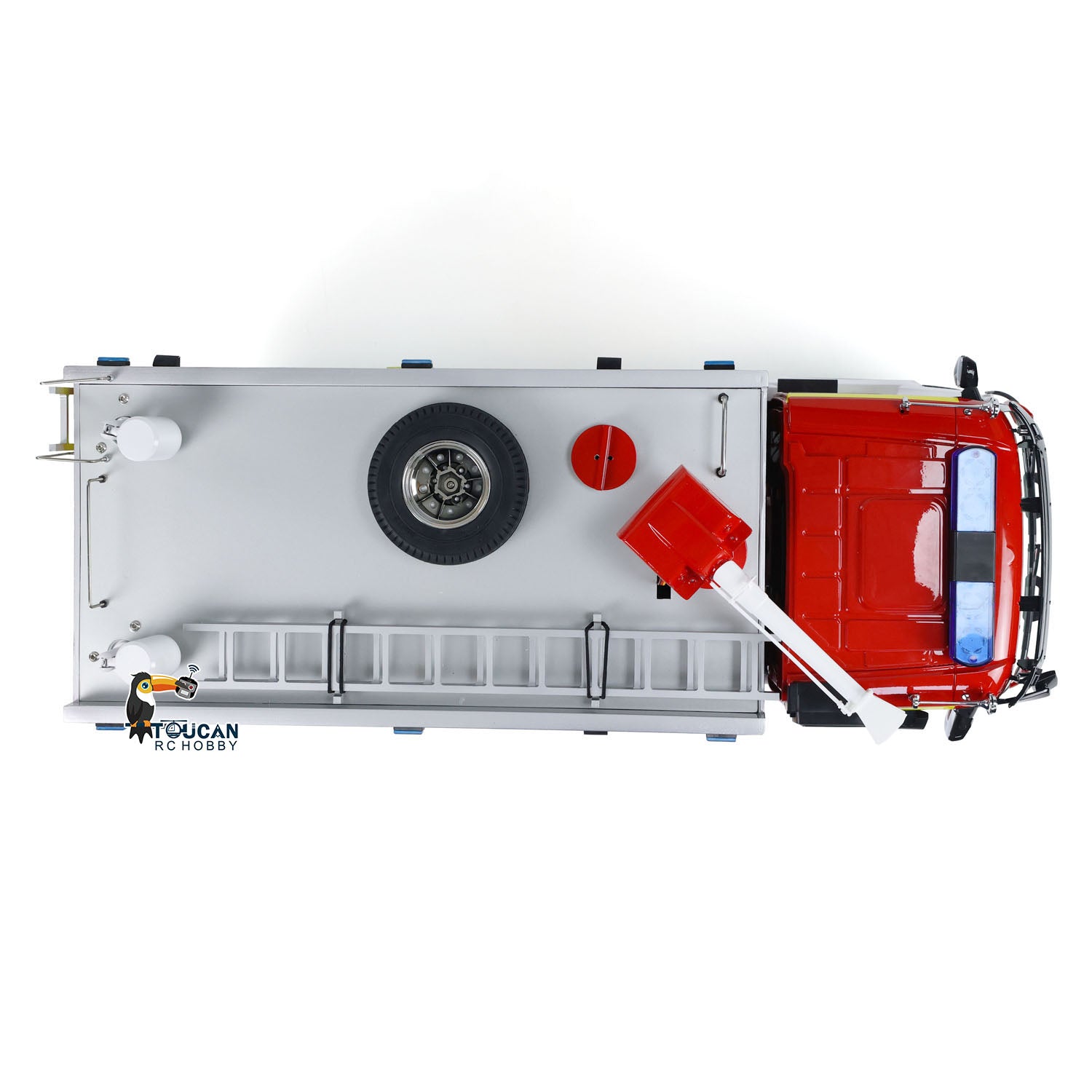 1/14 Scale 4x2 RC Fire Truck with Extinguisher - 2 Speed Transmission, Motor, ESC, Servo, Sound & Light System - Remote Control Firefighting Vehicle for Kids & Adults - Perfect for Play, Collecting & Emergency Simulation