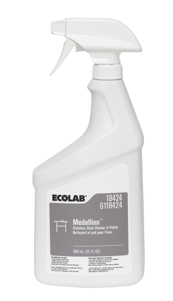 Ecolab Medallion™ Stainless Steel Cleaner & Polish - Professional Grade for Kitchens, Appliances & Commercial Use