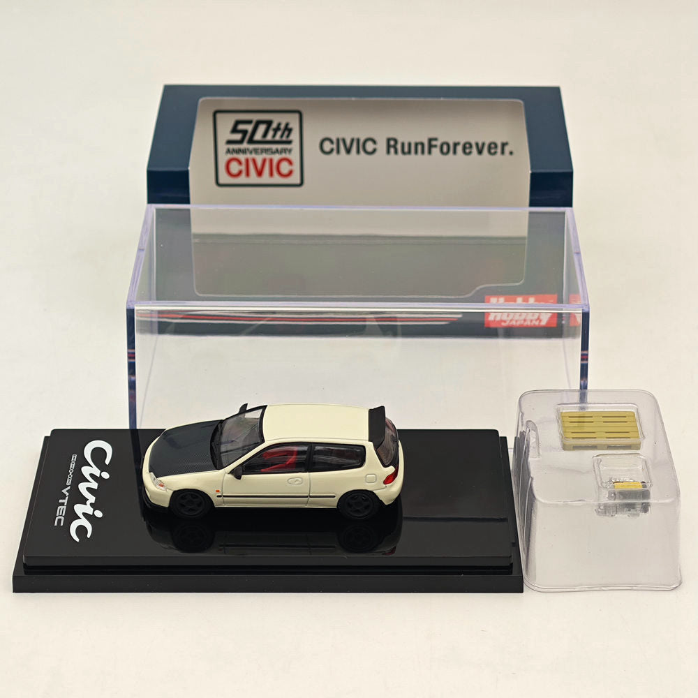 1/64 Honda CIVIC (EG6) JDM Style Diecast Model Car - Customized Version with Engine Display in White | HJ642017AW | Collectible Diecast Car for Display & Hobby Enthusiasts | Perfect for Car Collections, Office Decor, and Gift Giving