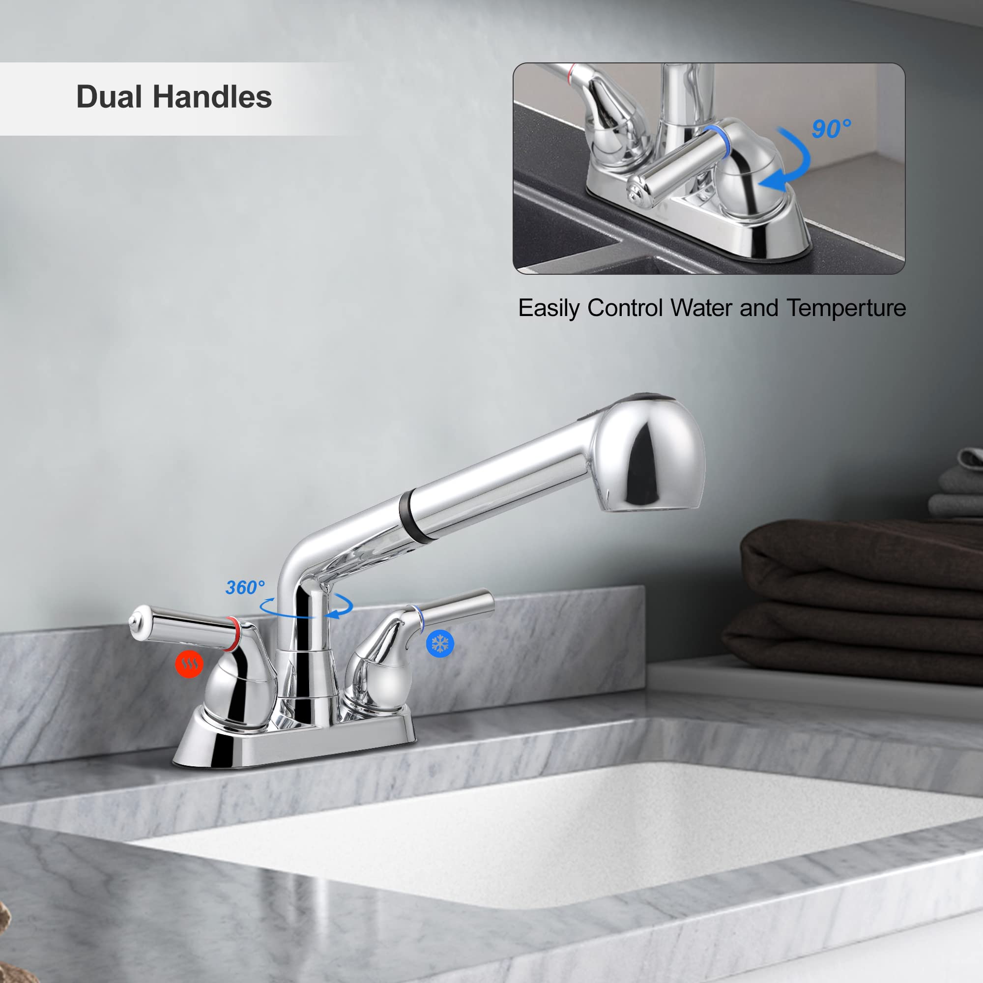 Utility Sink Faucet with Pull-Out Sprayer - 4