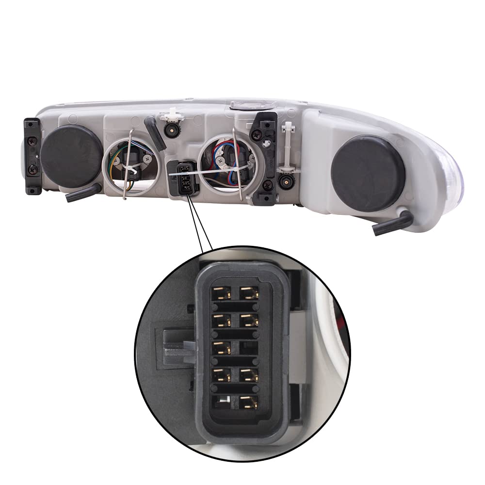 Brock Replacement Headlight Assembly Set - Driver & Passenger Side Compatible with 1997-2005 Buick Century (Part Numbers 19244639, 19244638) - Perfect for Night Driving & Vehicle Restoration Projects