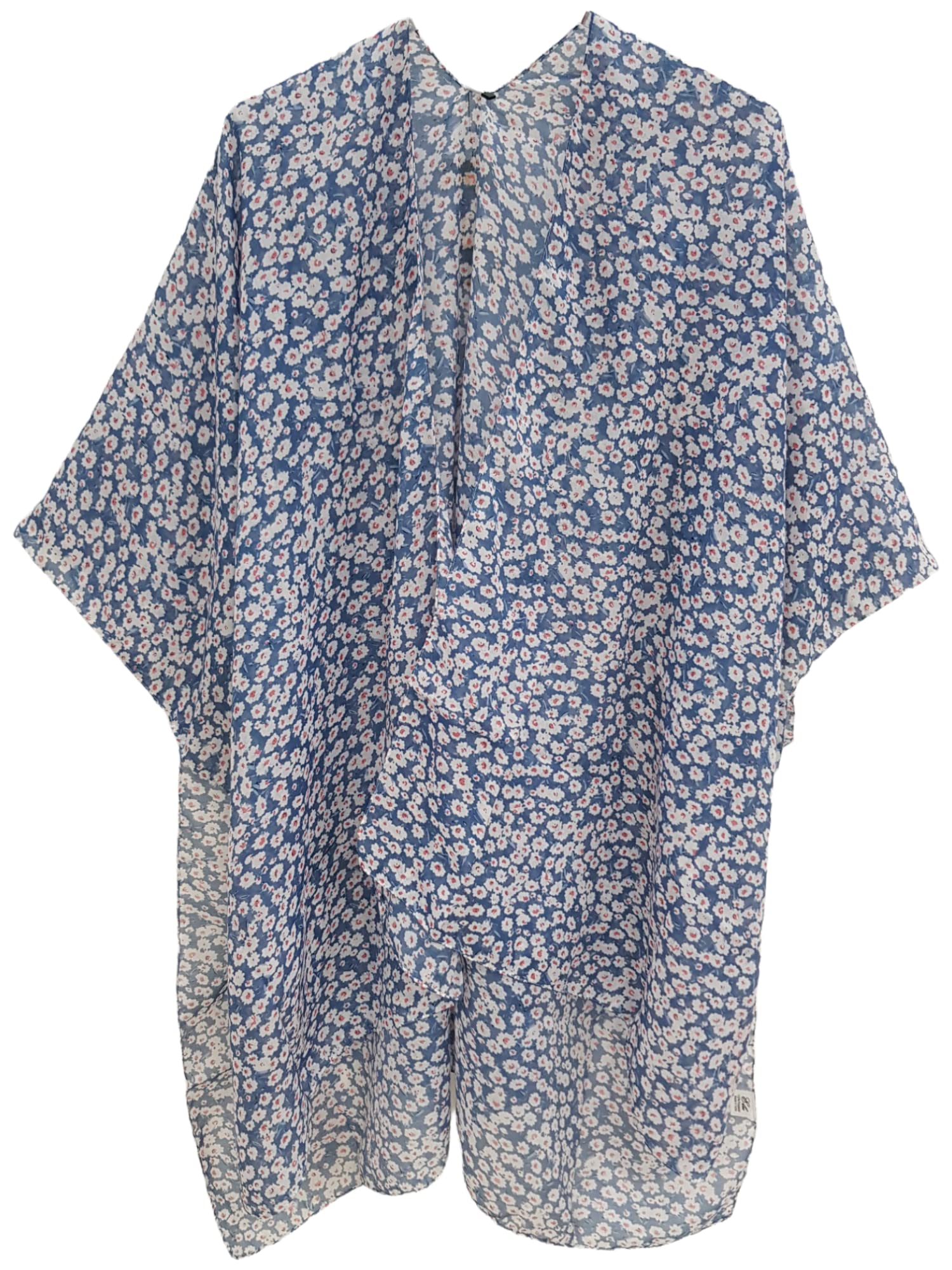 Women's Beach Cover Up Kimono Cardigan - Bohemian Floral Print Swimsuit Cover Up, Lightweight Summer Tunic for Pool, Beach Vacation & Resort Wear