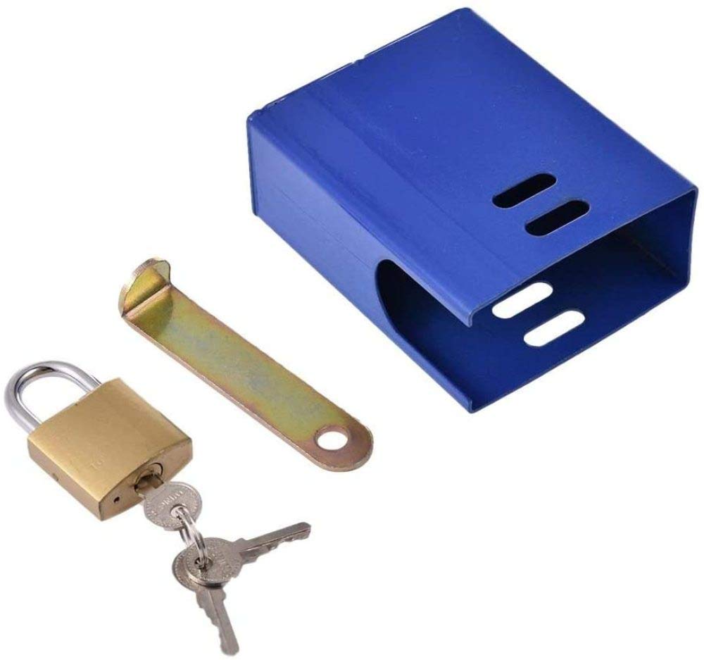 HUOQILIN Outdoor Faucet Lock - Heavy Duty Metal Anti-Theft Tap Cover for Garden, Kitchen & Hose - Child Proof Water Spigot Protector (Blue) - Perfect for Home Security, Yard Safety & Theft Prevention