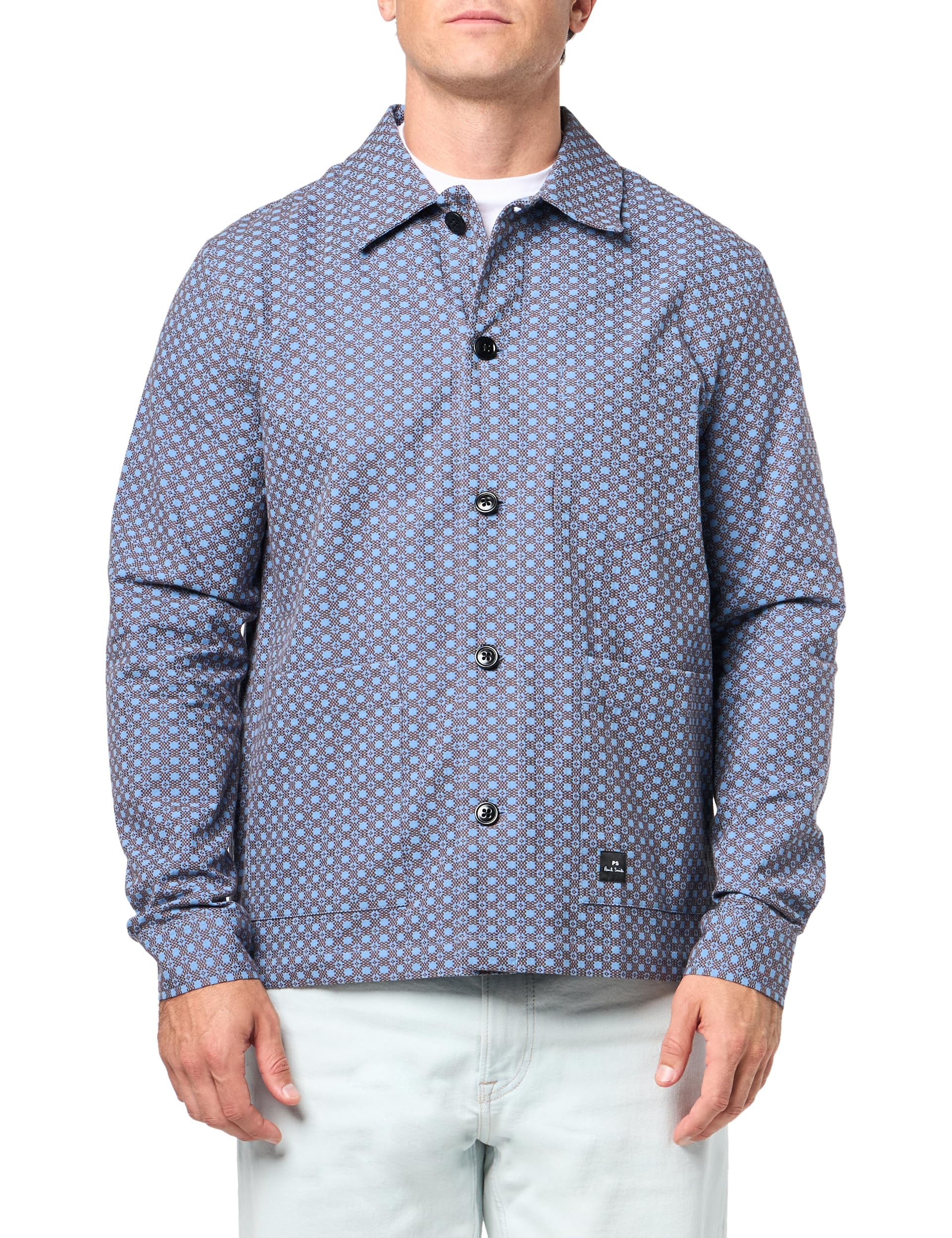 Paul Smith Men's Patterned Shirt Jacket - Stylish Casual Overshirt for Spring & Fall | Perfect for Office, Date Night & Weekend Outings