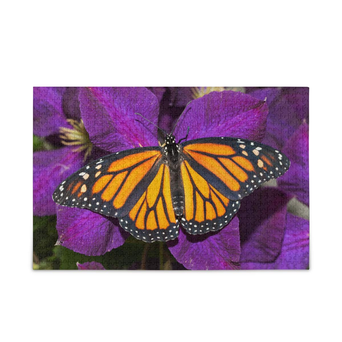 1000 Piece Jigsaw Puzzles for Adults & Kids - Monarch Butterfly Wooden Puzzle with Storage Bag | Fun Family Game, Challenging Brain Teaser, Home Decor & Gift Idea