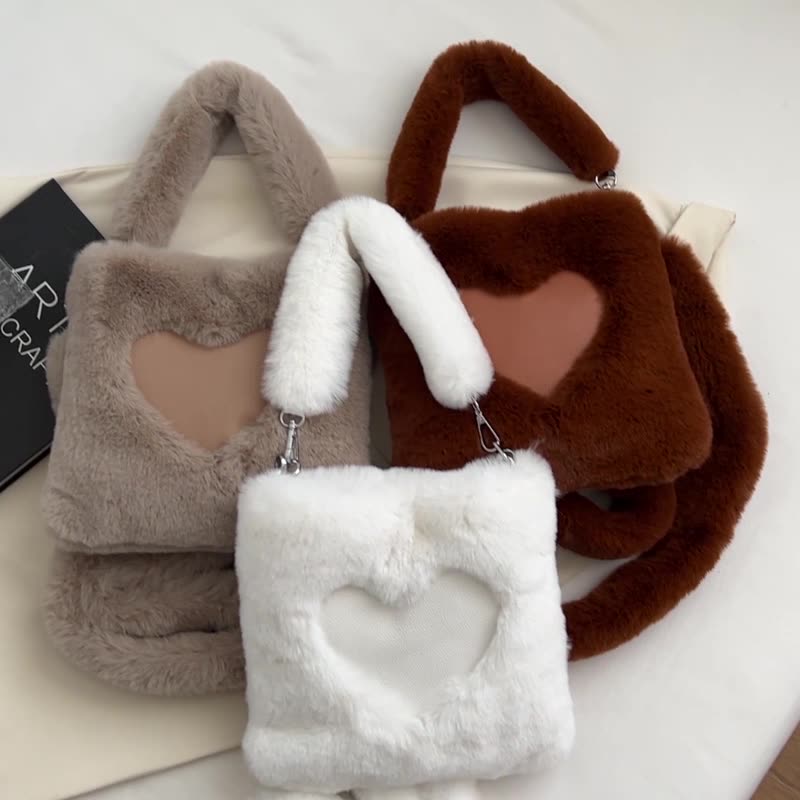 Cozy Winter Plush Shoulder Bags for Women - Soft Faux Fur Handbags for Daily Use, Work, and Evening Out