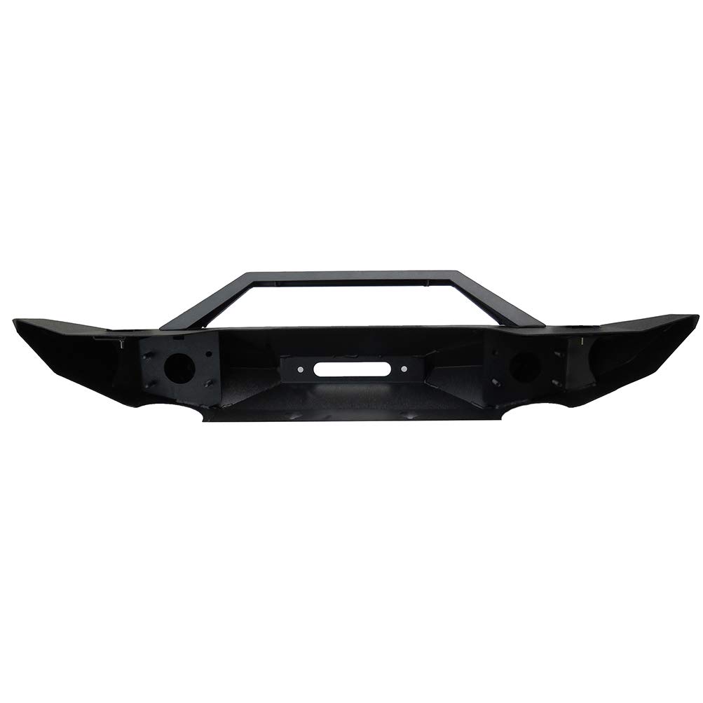 ECCPP Black Textured Front Bumper with Winch Plate Compatible with 2007-2018 Jeep Wrangler JK | Off-Road Protection & Style Upgrade for Adventure Enthusiasts