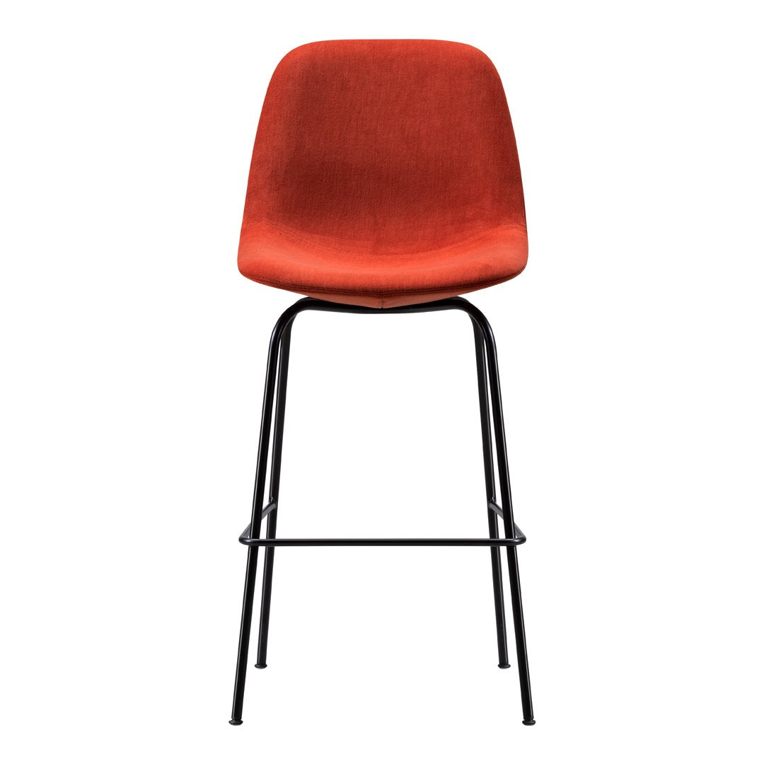 Erik Jørgensen Eyes Bar Stool - Modern Scandinavian Bar Stool with Leather Upholstery for Kitchen Island, Home Bar & Restaurant Decor