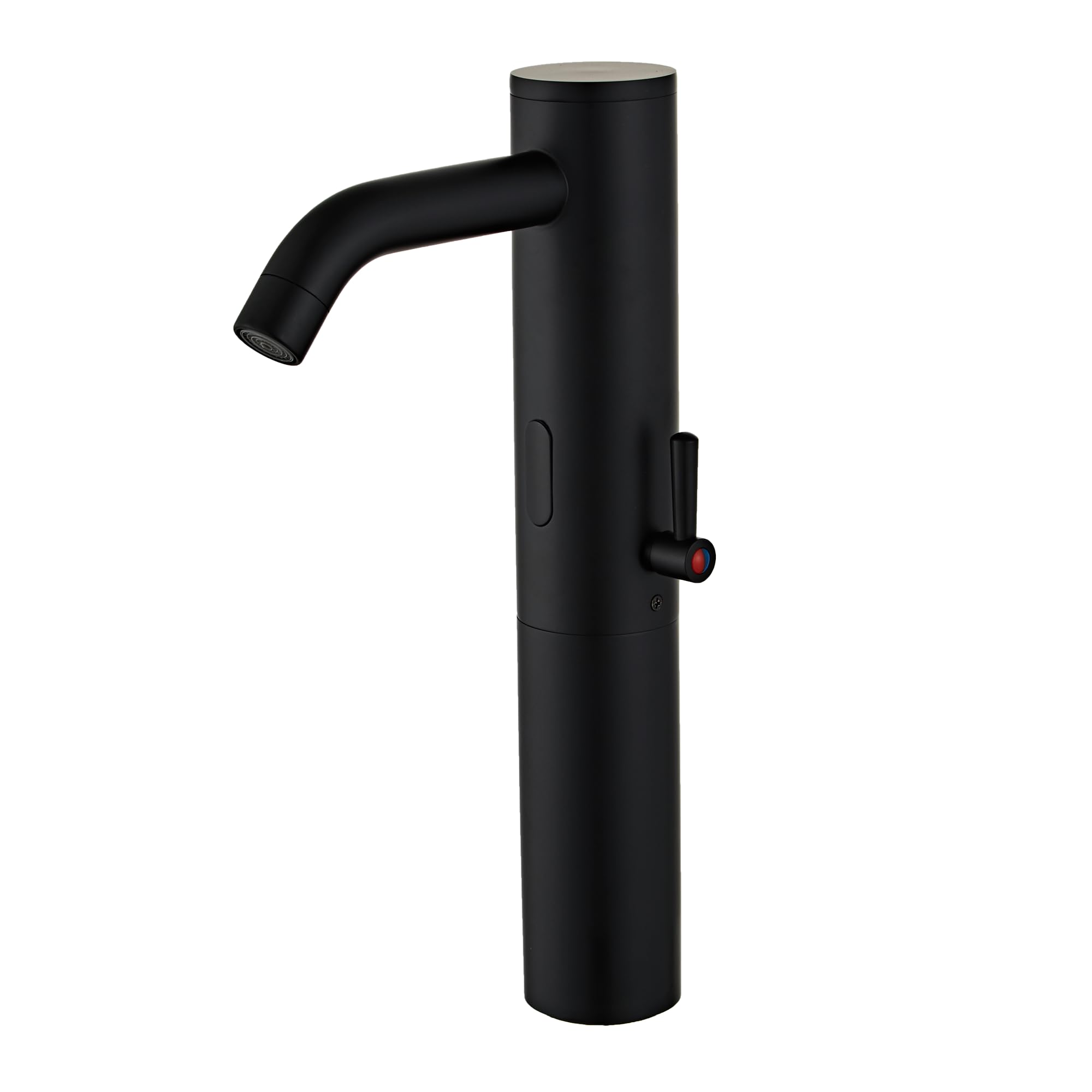 Matt Black Touchless Bathroom Vanity Faucet - Tall Automatic Motion Sensor Faucet with Temperature Control Rod | Hands-Free Sink Mixer for Modern Bathrooms, Kitchens & Public Restrooms