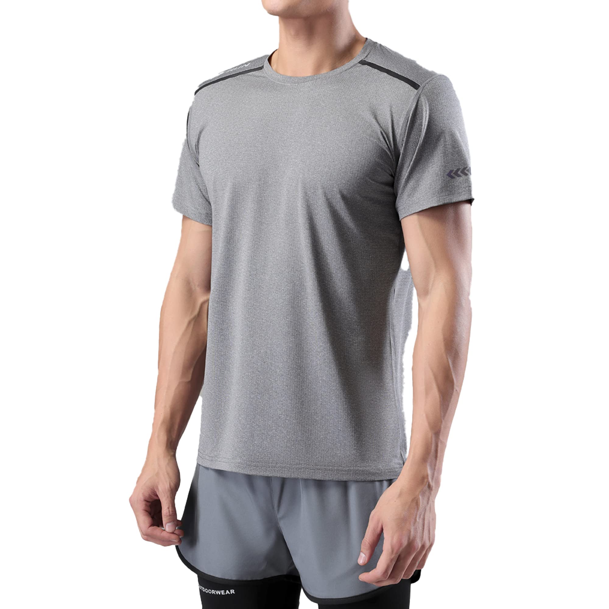 Men's Summer Slim Fit Moisture Wicking Active Athletic Short Sleeve Crew T-Shirt - Lightweight Quick Dry Workout & Running Shirt for Gym, Sports & Outdoor Activities