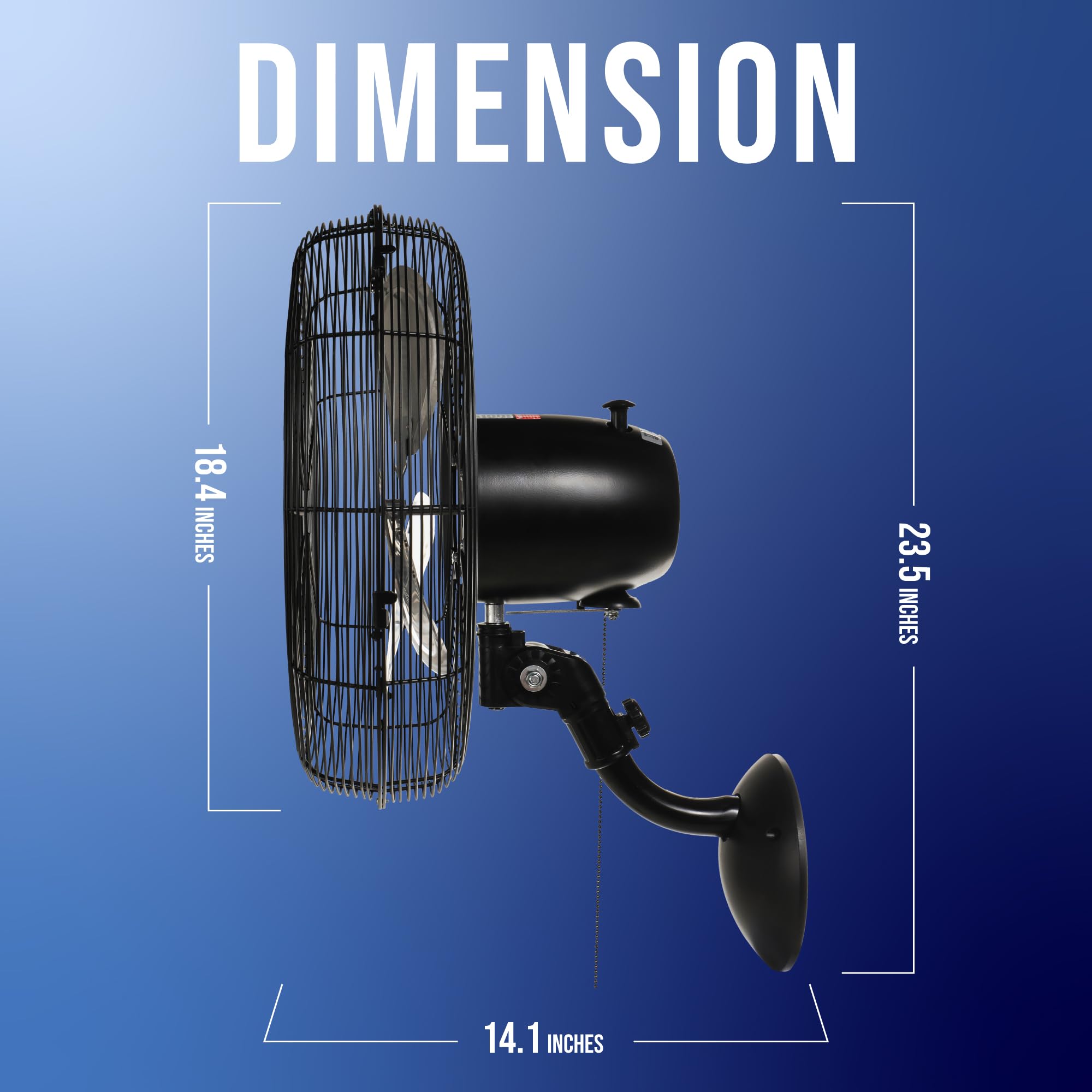16 Inch High Velocity Wall Mount Fan - Heavy Duty Metal Oscillating Fan for Industrial, Commercial & Residential Use | UL Safety Certified | Perfect for Warehouses, Garages, Greenhouses & Home Cooling