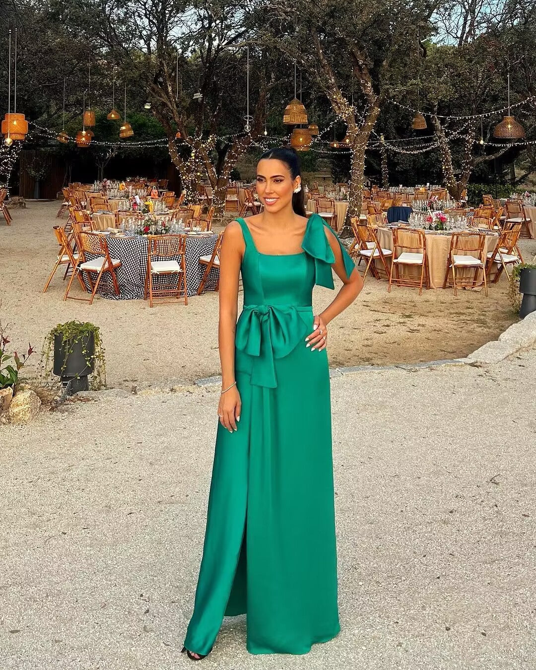 Elegant Green A-Line Satin Long Prom Dress J2789 - Perfect for Formal Dances, Evening Galas & Special Occasions