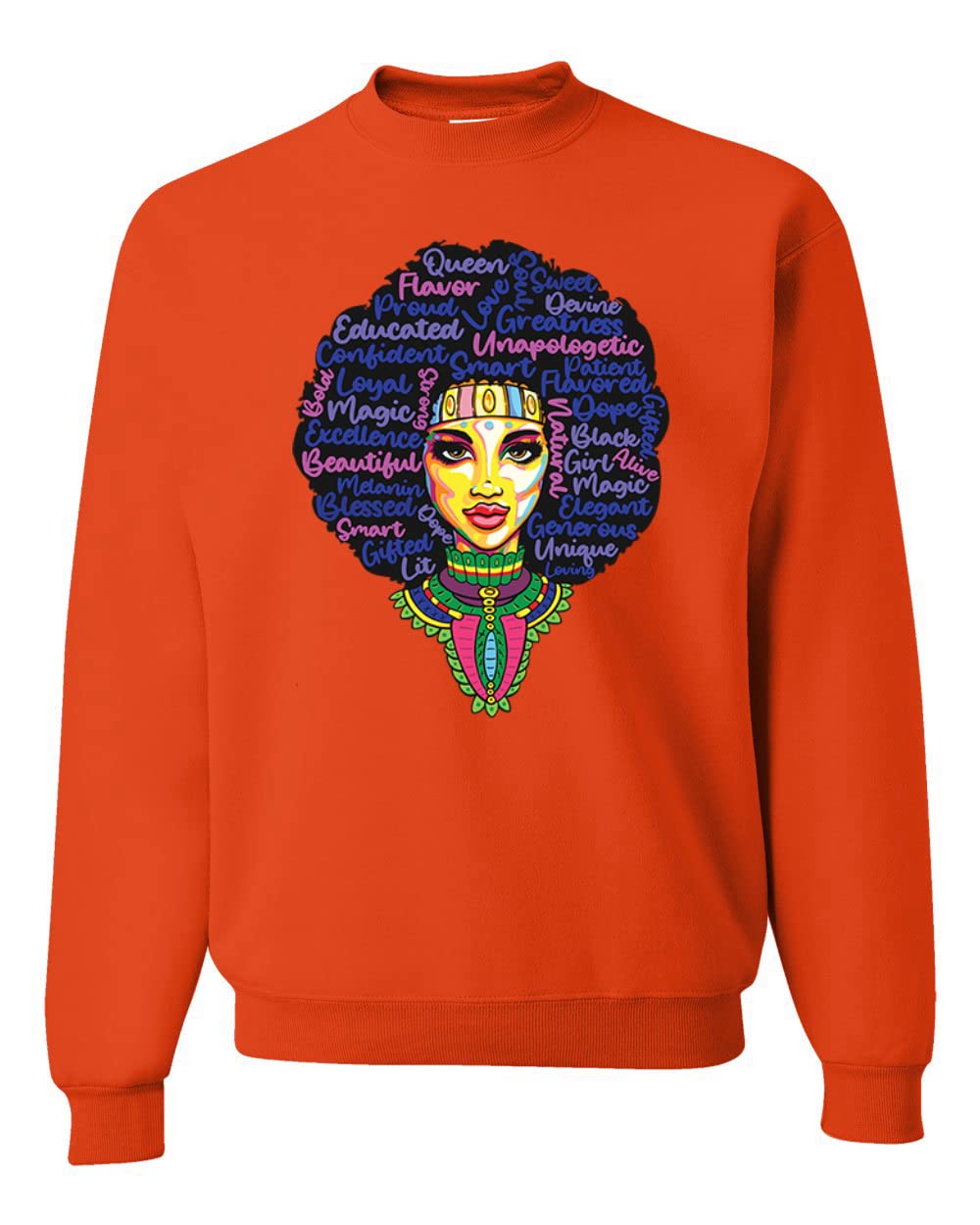 Wild Bobby Queen Bee Strong Black Woman Black Pride Unisex Crewneck Graphic Sweatshirt - Black History Month Apparel, Women's Empowerment Clothing, Casual Streetwear for Everyday Wear
