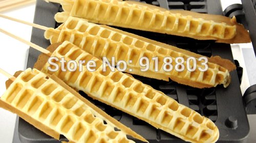 2 in 1 Commercial Non-Stick Electric Waffle Stick Maker Machine - 220V Digital Baker with Stainless Steel Stand for Candy, Ice Cream & Dessert Shops, Cafes & Home Baking