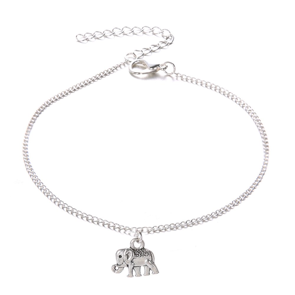 Academyus Women's Elephant Pendant Anklet - Adjustable Ankle Bracelet for Beach, Sandals & Barefoot Jewelry - Perfect Gift for Her - Boho Style Summer Accessories for Vacations & Music Festivals