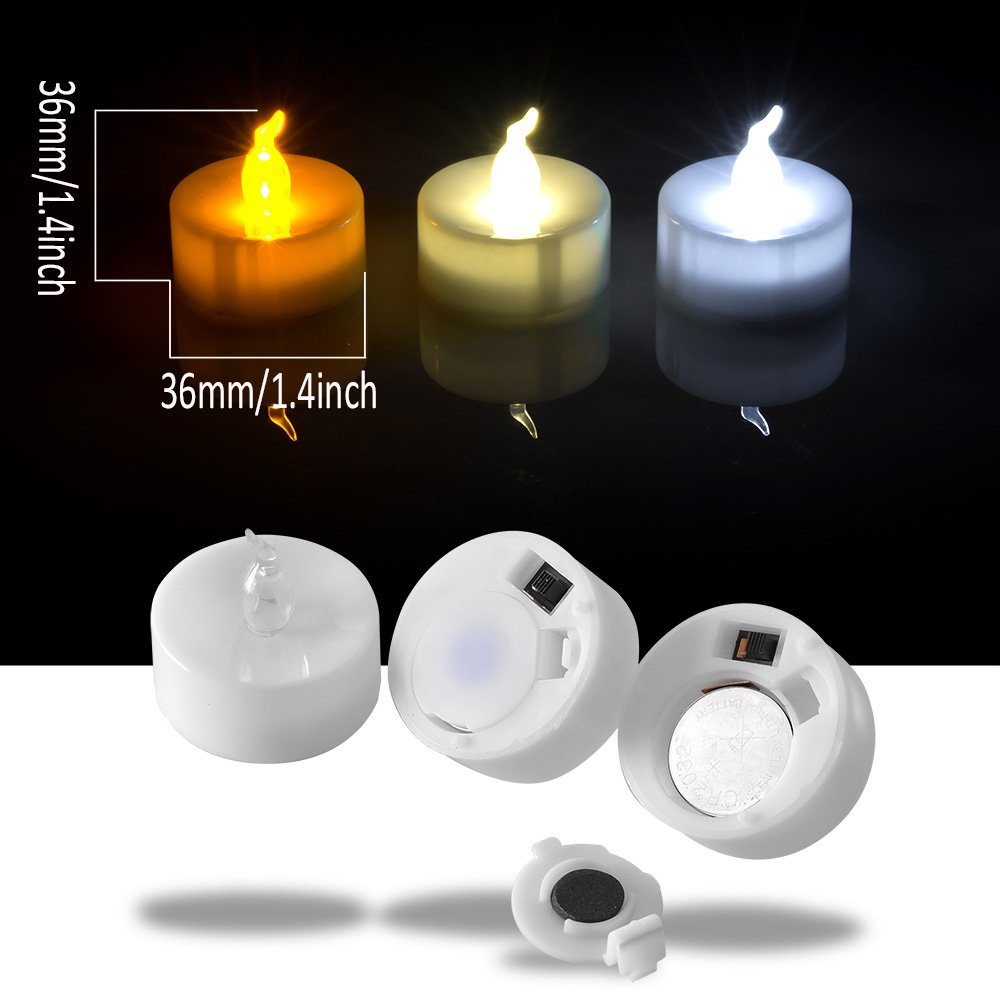AGPTEK 24 Pack Flickering LED Tea Light Candles with Timer - Battery Operated Flameless Warm White Candles for Wedding, Holiday Party, Home Decoration - Perfect for Centerpieces, Votive Holders & Romantic Ambiance