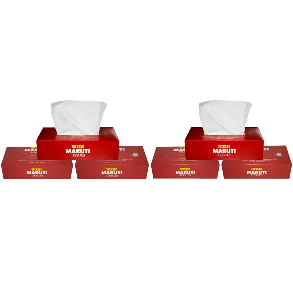 Premium Jackson Maruti 2-Ply Facial Tissues - 6 Boxes (100 Sheets Each) | 600 Total Soft Tissues for Home, Office & Travel | Gentle for Nose & Face | Bulk Tissue Supply