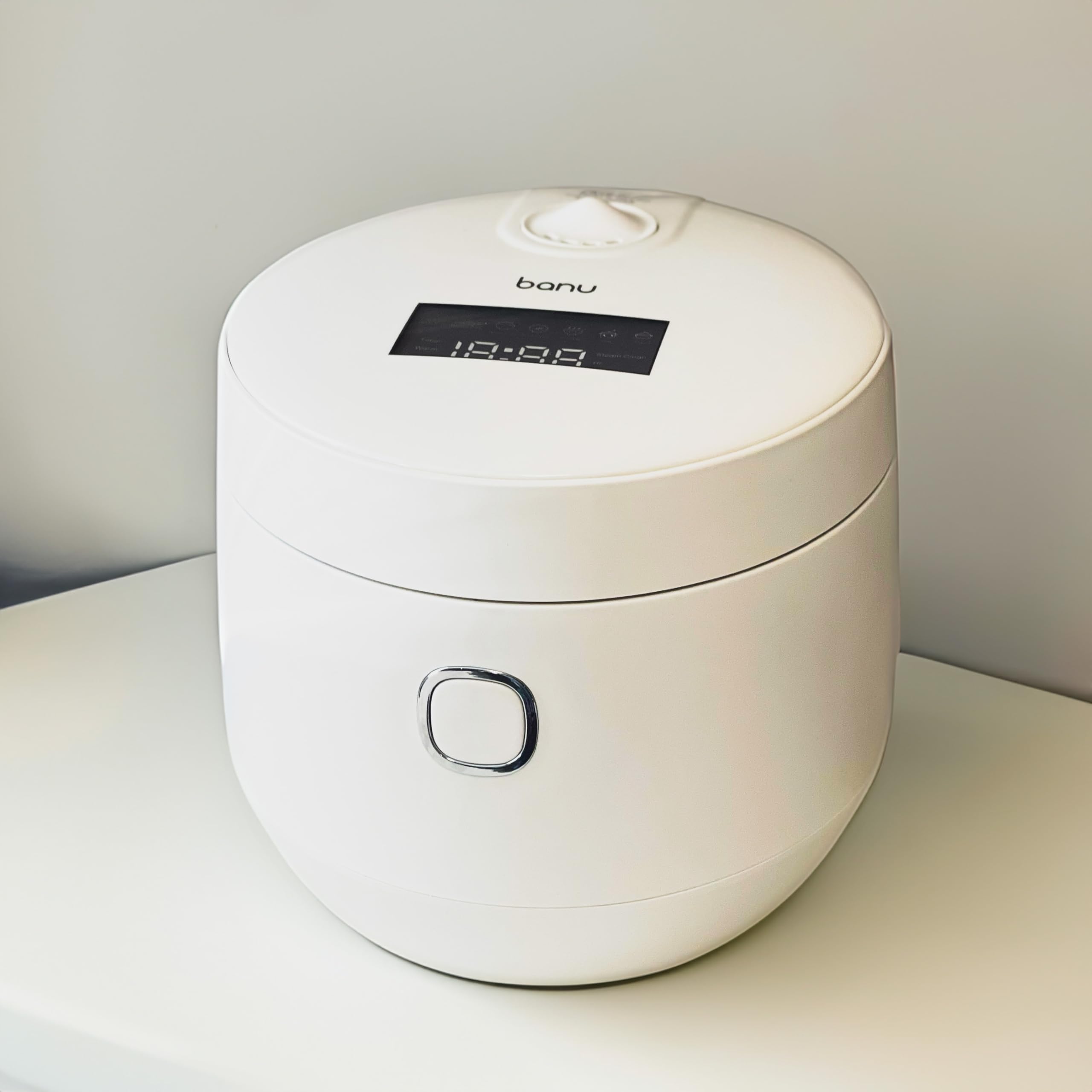 BANU 4-Cup Low Carb Rice Cooker with 7 Preset Functions - 20-Hour Timer, LED Touch Panel & Auto Keep Warm - Perfect for Keto, Paleo & Diabetic Diets - Multi-Functional Digital Rice Cooker & Food Steamer for Healthy Meals - Ideal for Home Cooking, Meal Prep & Small Families