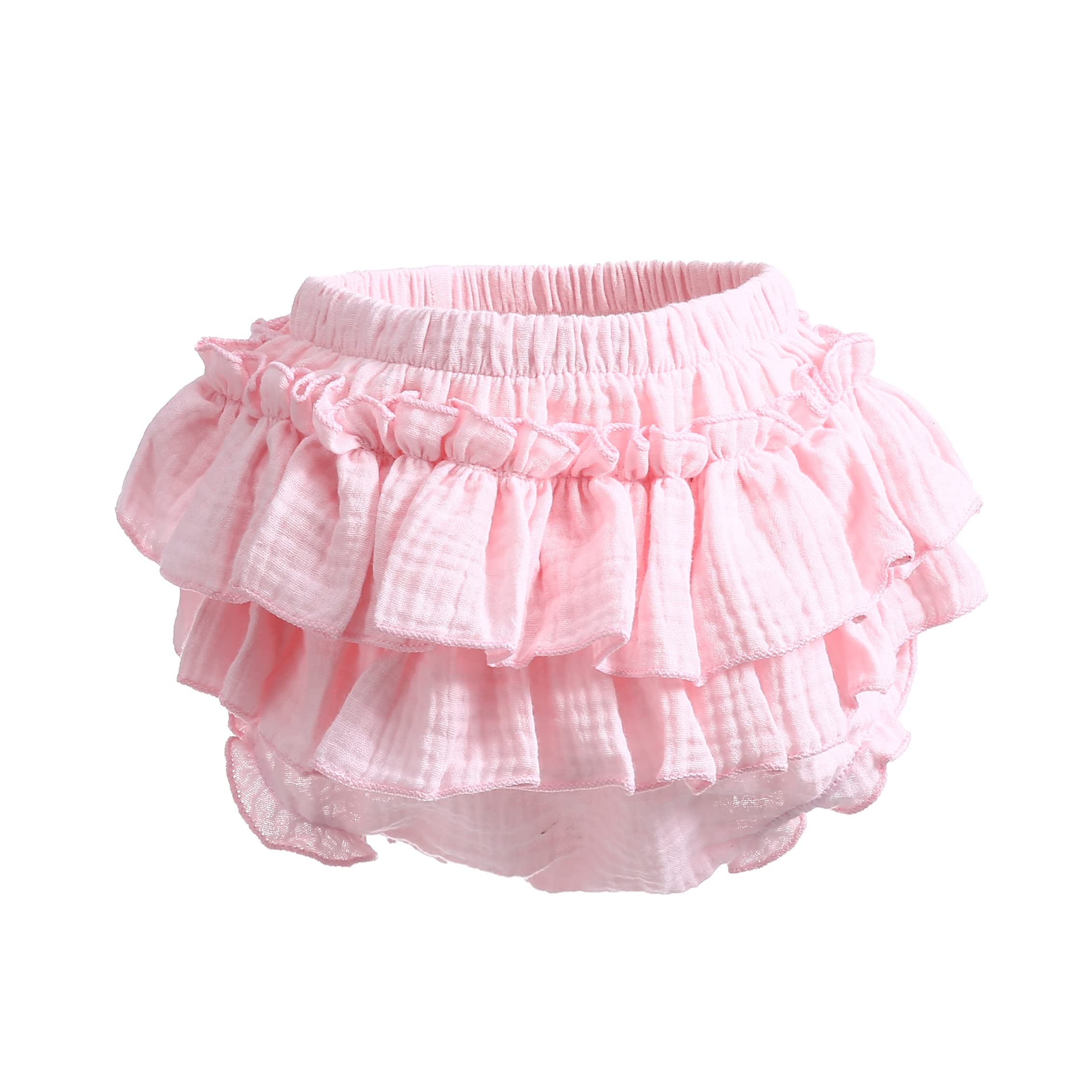 Newborn Baby Girl Cotton Bloomers & Bows Set - Soft Ruffle Shorts, Diaper Covers & Headband - Perfect for Photoshoots, Birthday Outfits & Special Occasions