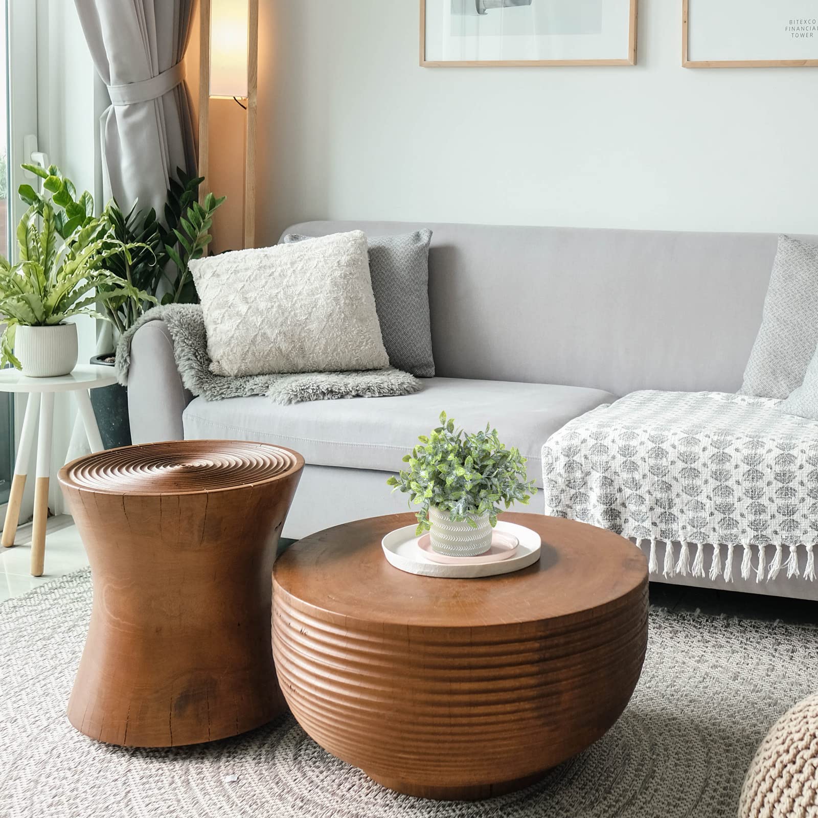 Realistic Artificial Plant in Pot - Modern Farmhouse Decor Faux Plant for Home & Office | Perfect for Mantel, Desk, Coffee Table, Bathroom, Bedroom, Living Room, Dining Room & Kitchen Decor | Adds Greenery Without Maintenance to Any Space