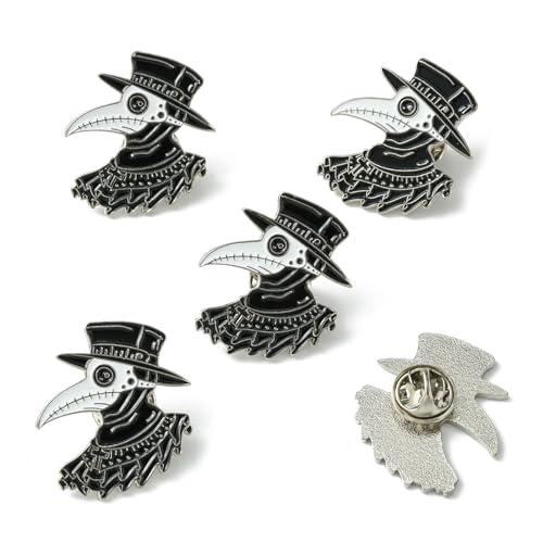 10pcs-31x27.5x1.5mm-plague doctor enamel pin