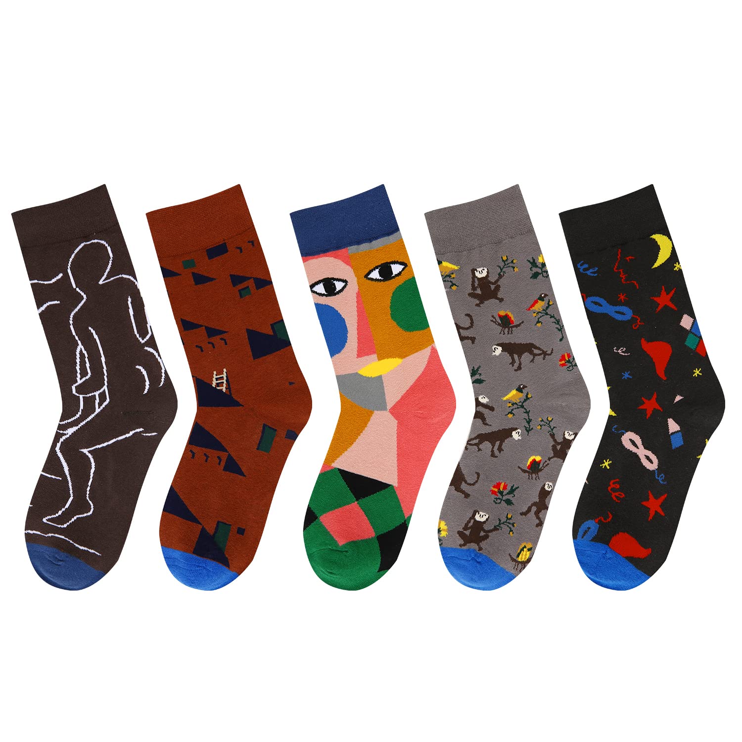 Benefeet Women's Funny Animal Crew Socks - Colorful Cotton Socks for Casual Wear & Gifts