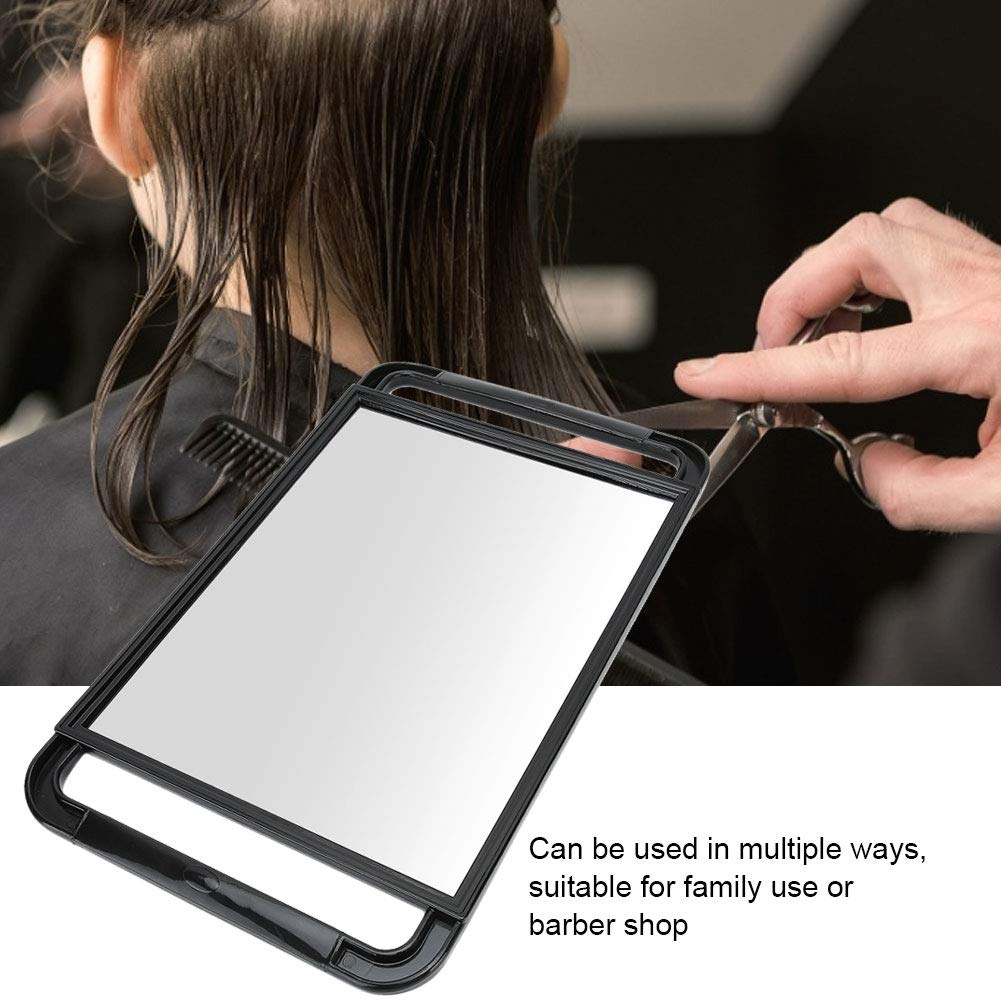 ViaGasaFamido Large Rectangle Makeup Mirror with Double Handle - Travel & Salon Shockproof Handheld Back Mirror for Home, Professional Hairdressing and Portable Beauty Use