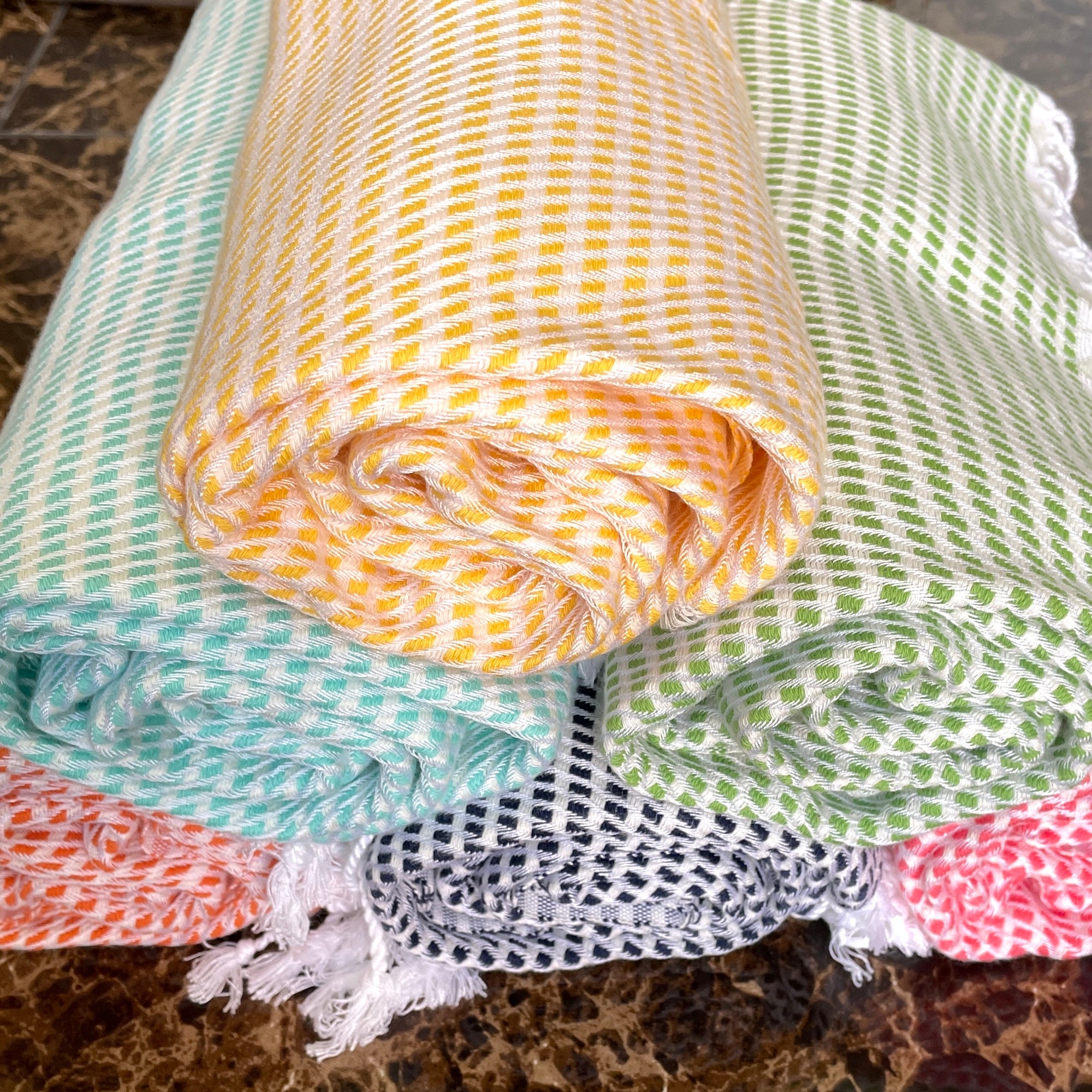 Premium Turkish Cotton Bamboo Towel Set - Soft, Absorbent & Quick-Drying Beach, Pool & Spa Towels - Turquoise Blue (Pack of 2) | Perfect for Vacation, Yoga & Bath
