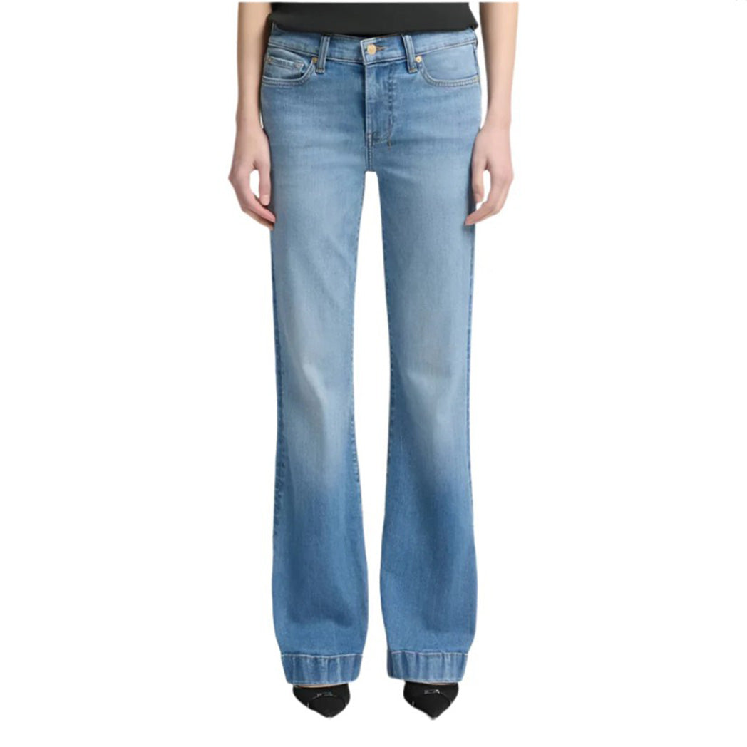 7 For All Mankind Women's Light Wash Tailorless Dojo Jeans - High Waisted Skinny Denim Pants for Casual Wear & Night Out