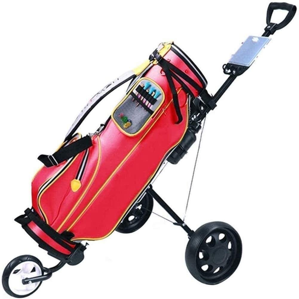 Best 3 Wheel Golf Push Cart - One Second Open & Close, Lightweight Collapsible Golf Trolley with Scorecard & Drink Holder | Perfect for Golf Courses, Driving Ranges & Outdoor Practice