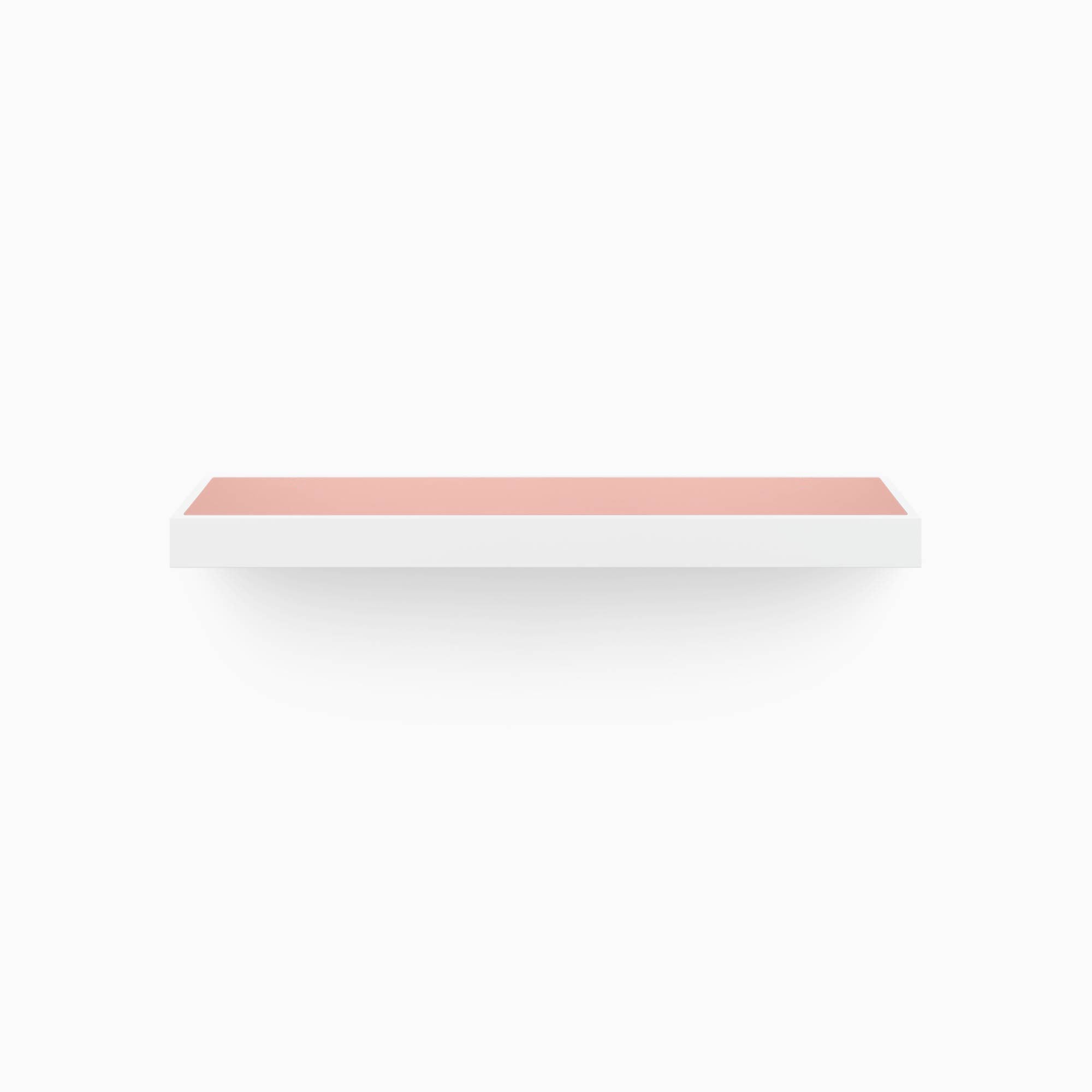 Aksel White Floating Shelf with Inlay Design - Modern Wall Mounted Storage for Living Room, Bathroom & Office Organization