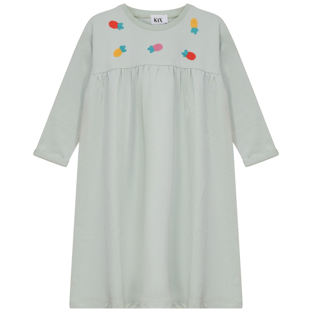 Kix Embroidered Pineapples Seafoam Summer Dress for Women - Tropical Vacation Outfit, Beach Party Wear & Casual Day Dress