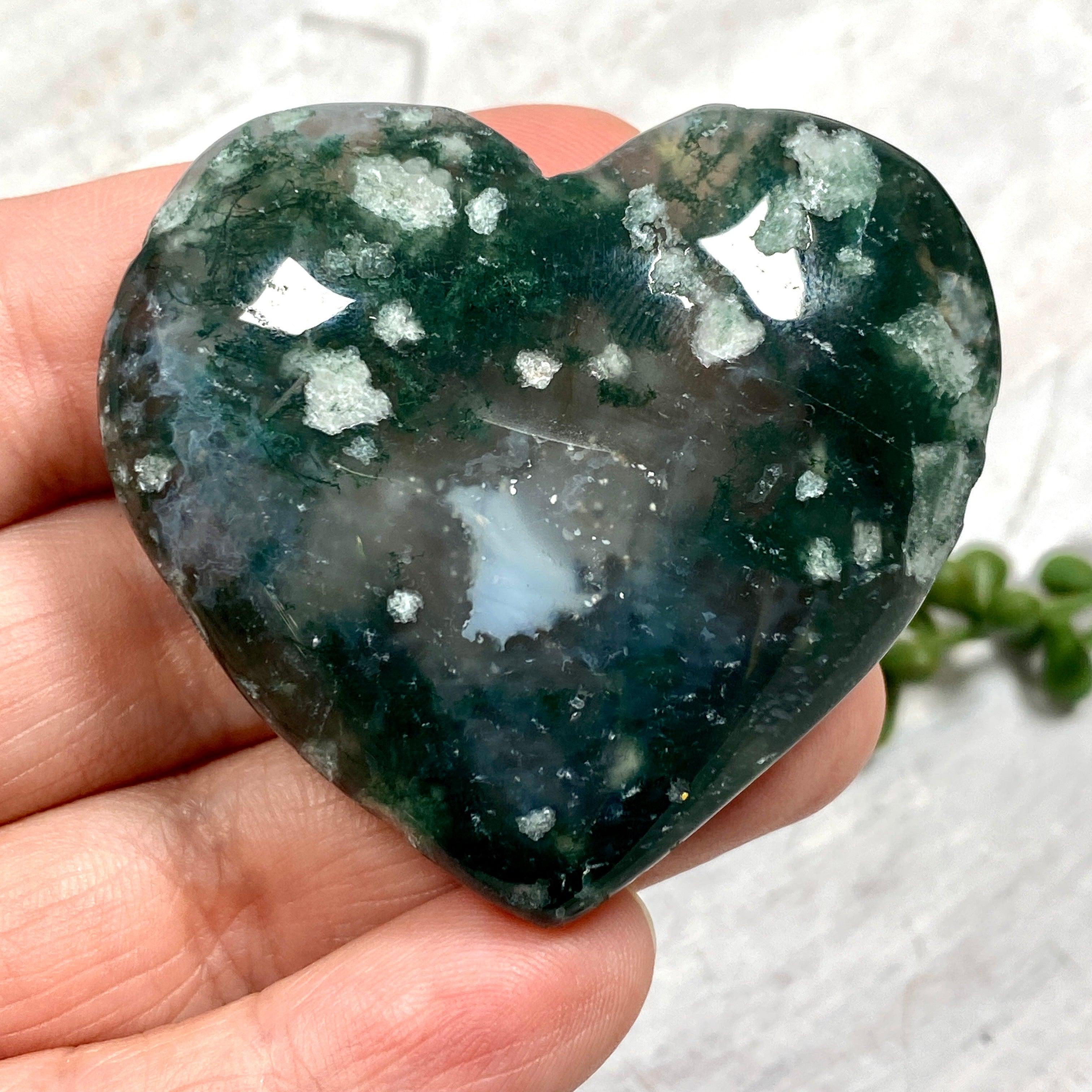 Healing Moss Agate Heart Pendant - Natural Stone Jewelry for Meditation, Energy Balance & Spiritual Healing | Perfect for Yoga, Reiki & Chakra Alignment