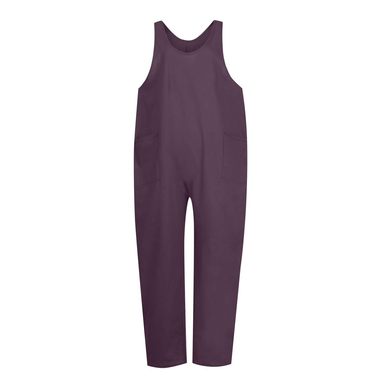 Women's Casual Summer Jumpsuit - Sleeveless Loose Romper with Pockets | Beach & Travel Outfit
